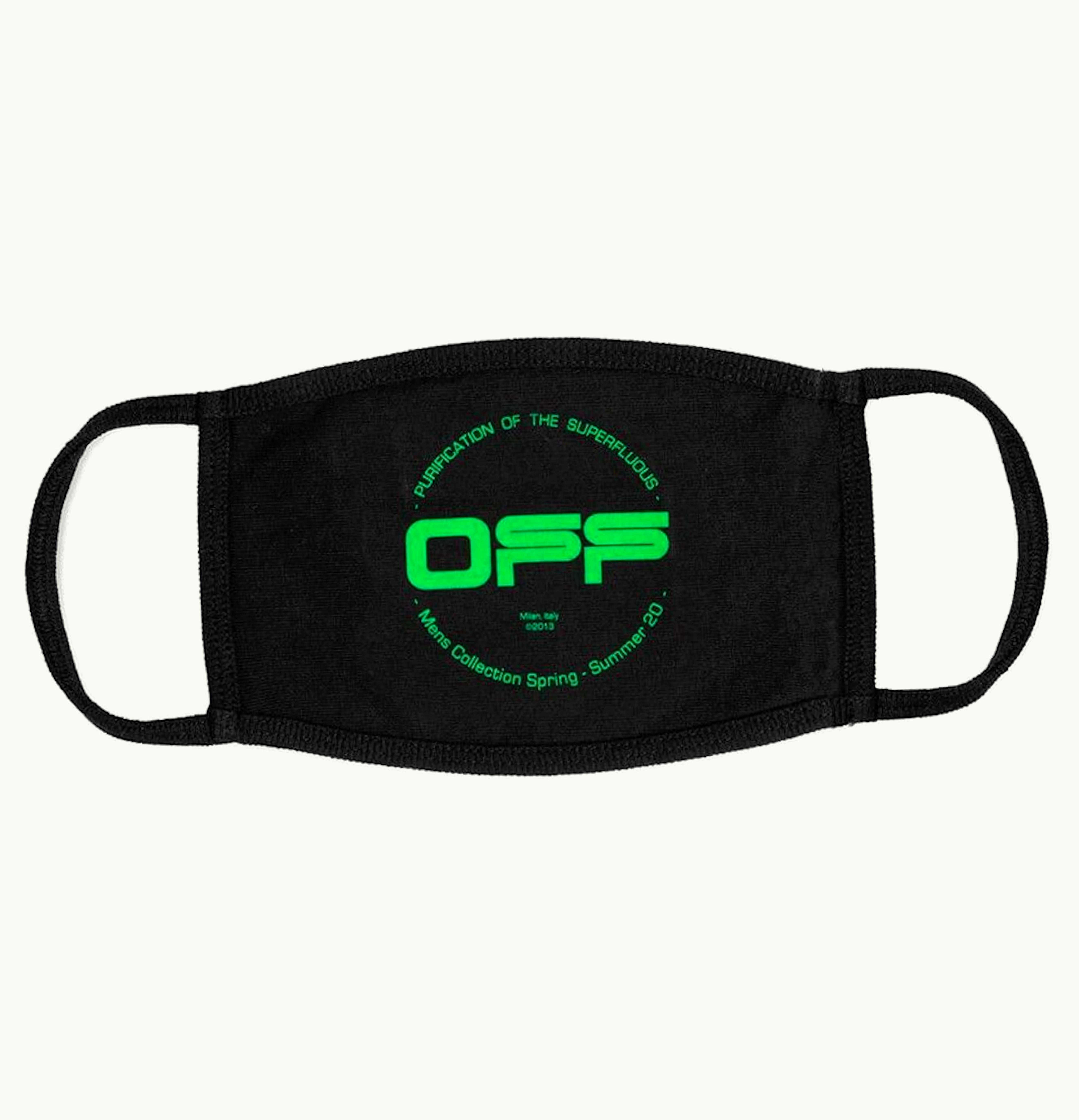 OFF-WHITE OFF WHITE Harry The Bunny Face Mask Black Brilliant Green