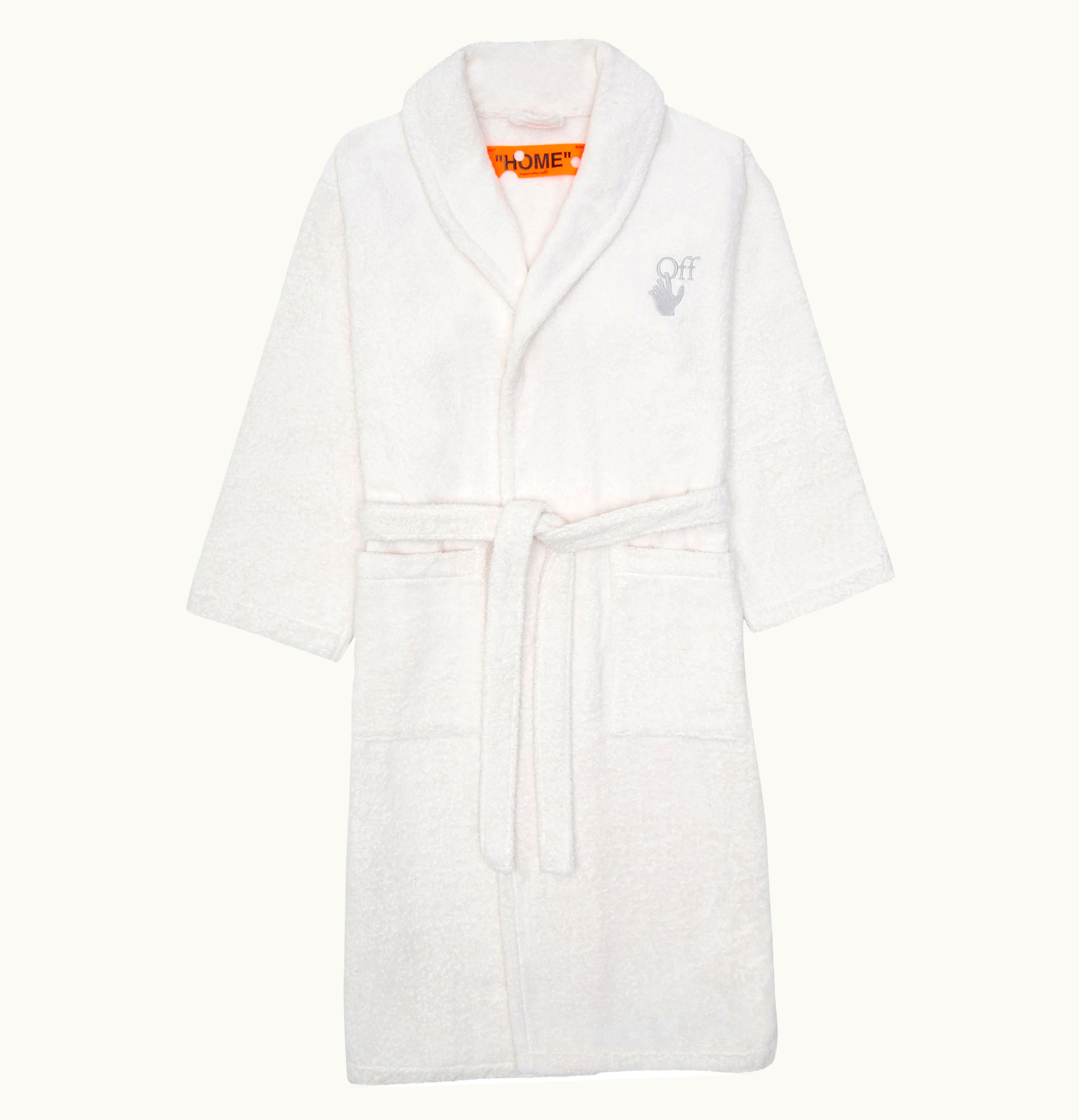 OFF-WHITE OFF WHITE Arrow Leaves Bathrobe White