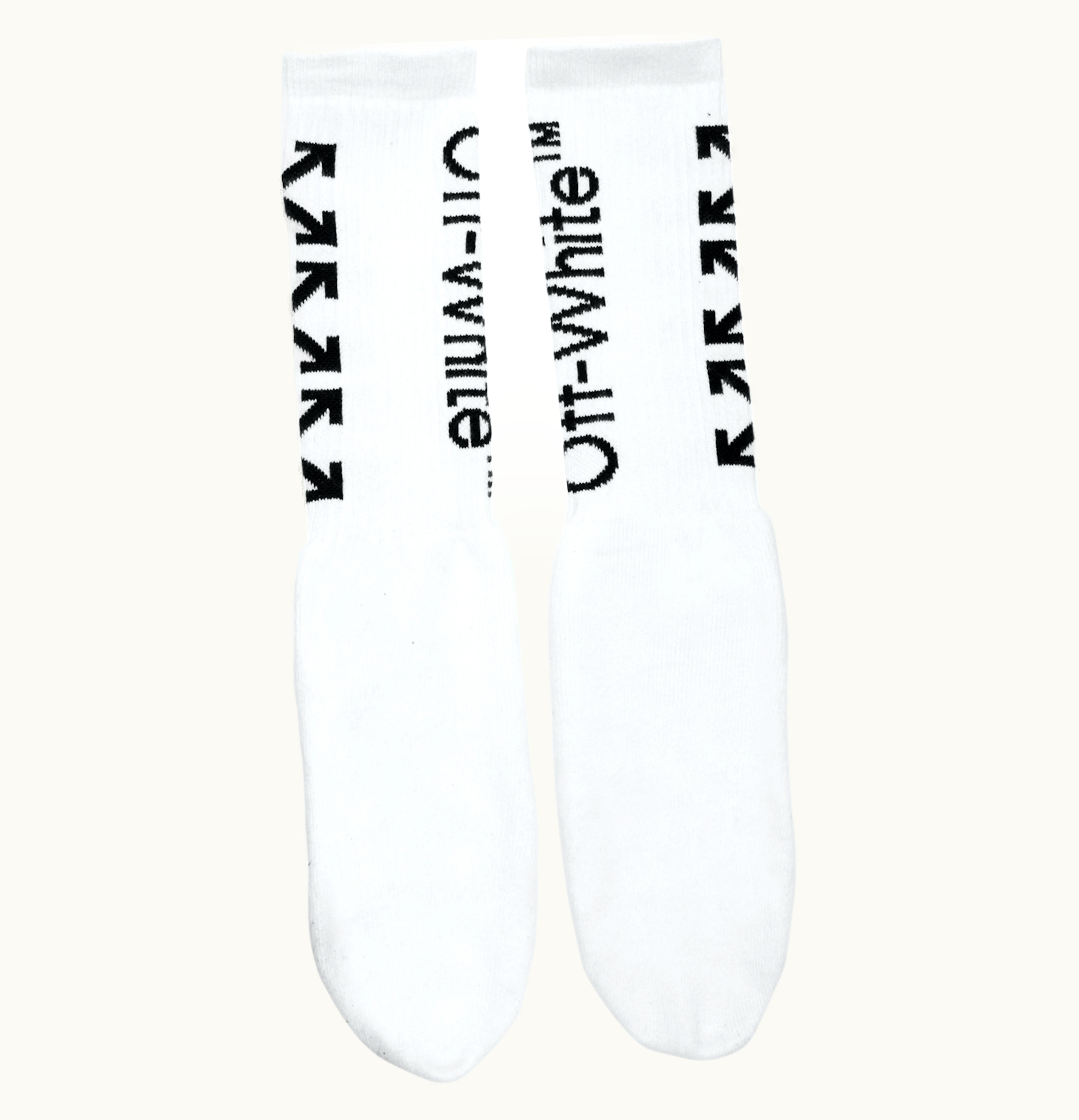 OFF-WHITE OFF WHITE Arrow Socks SS19 White Black