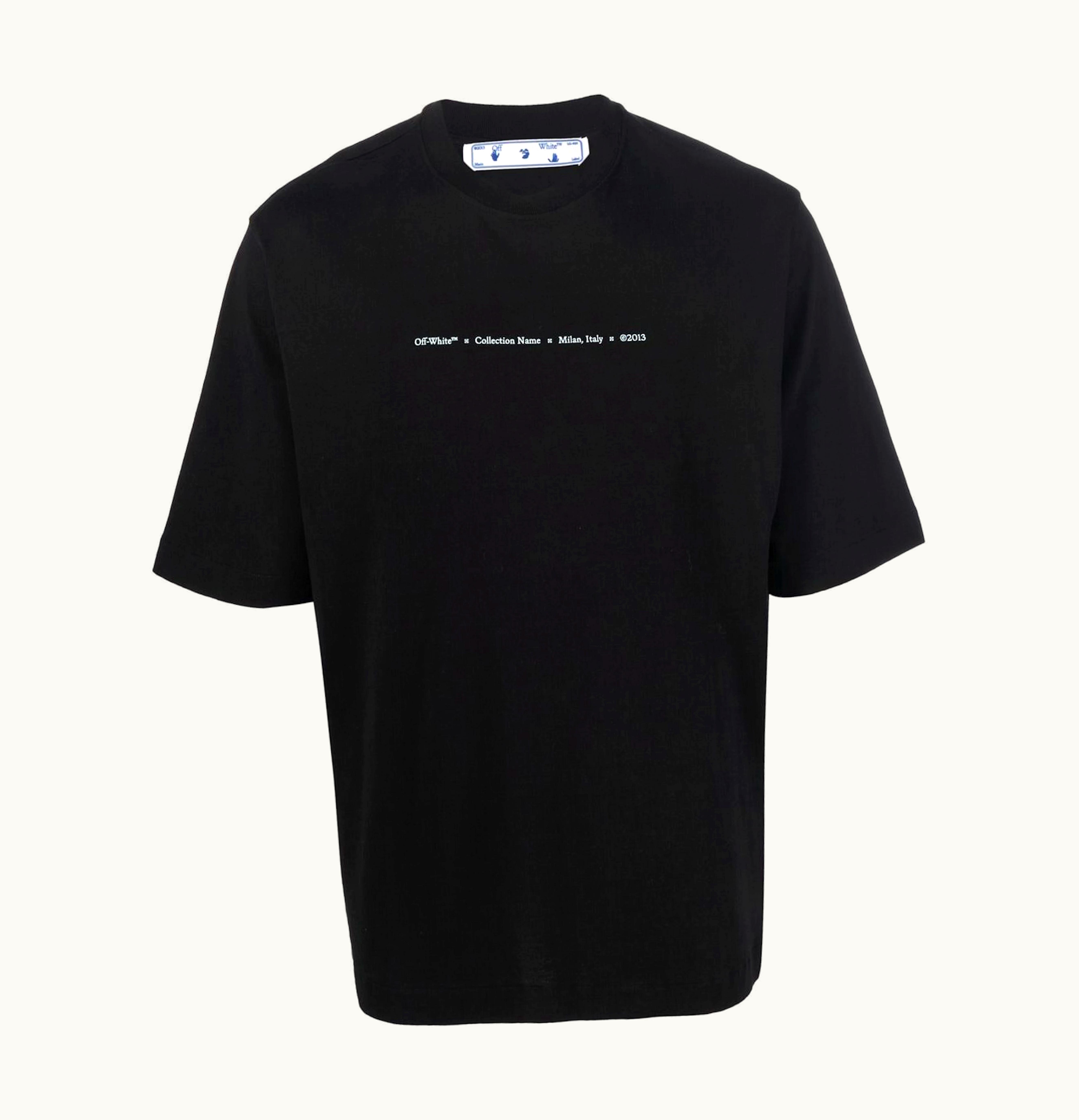 OFF-WHITE OFF WHITE Marker Skate T Shirt Black Blue