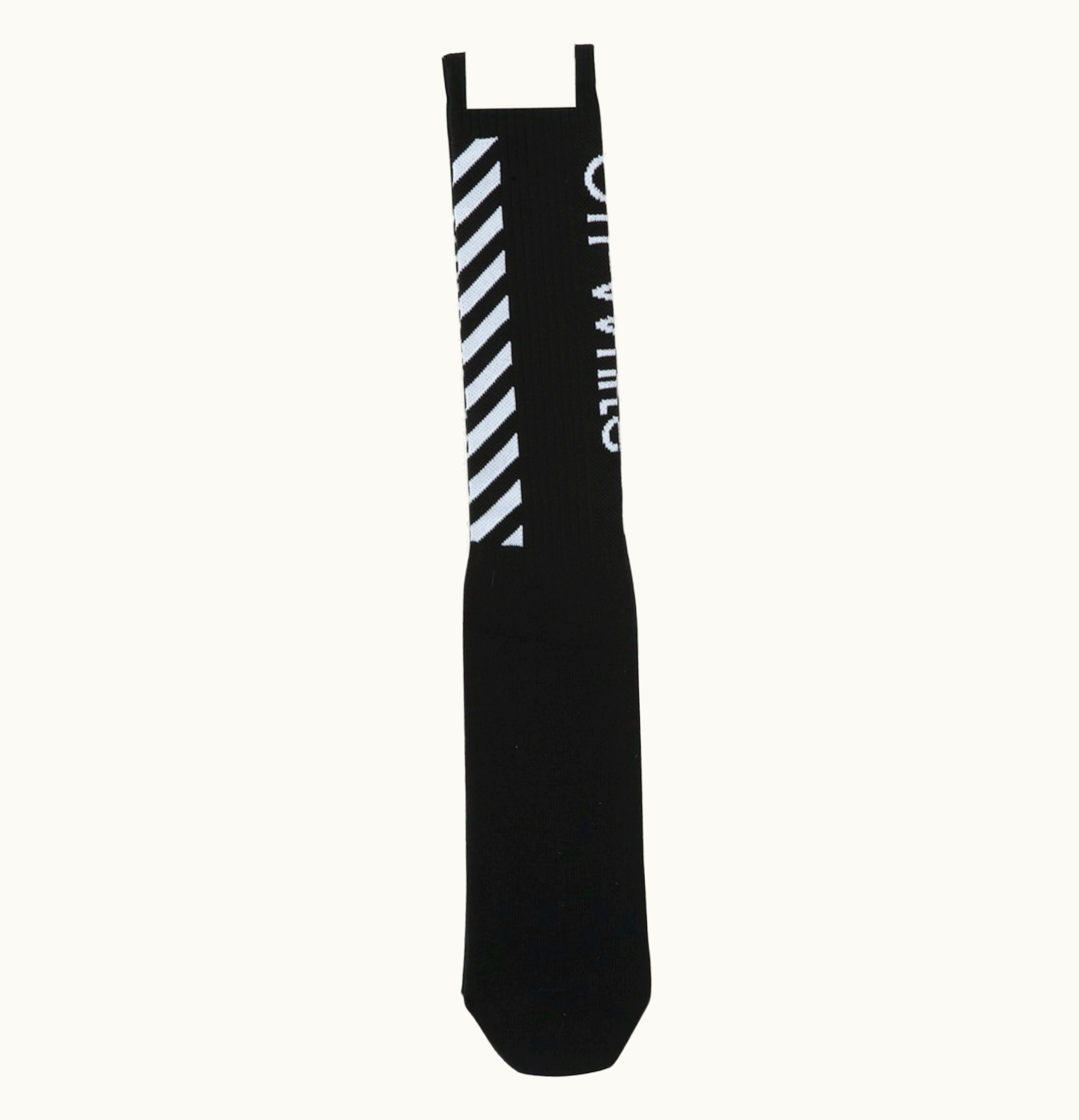 OFF-WHITE OFF WHITE Diag Logo Intarsia Stretch Socks Black White