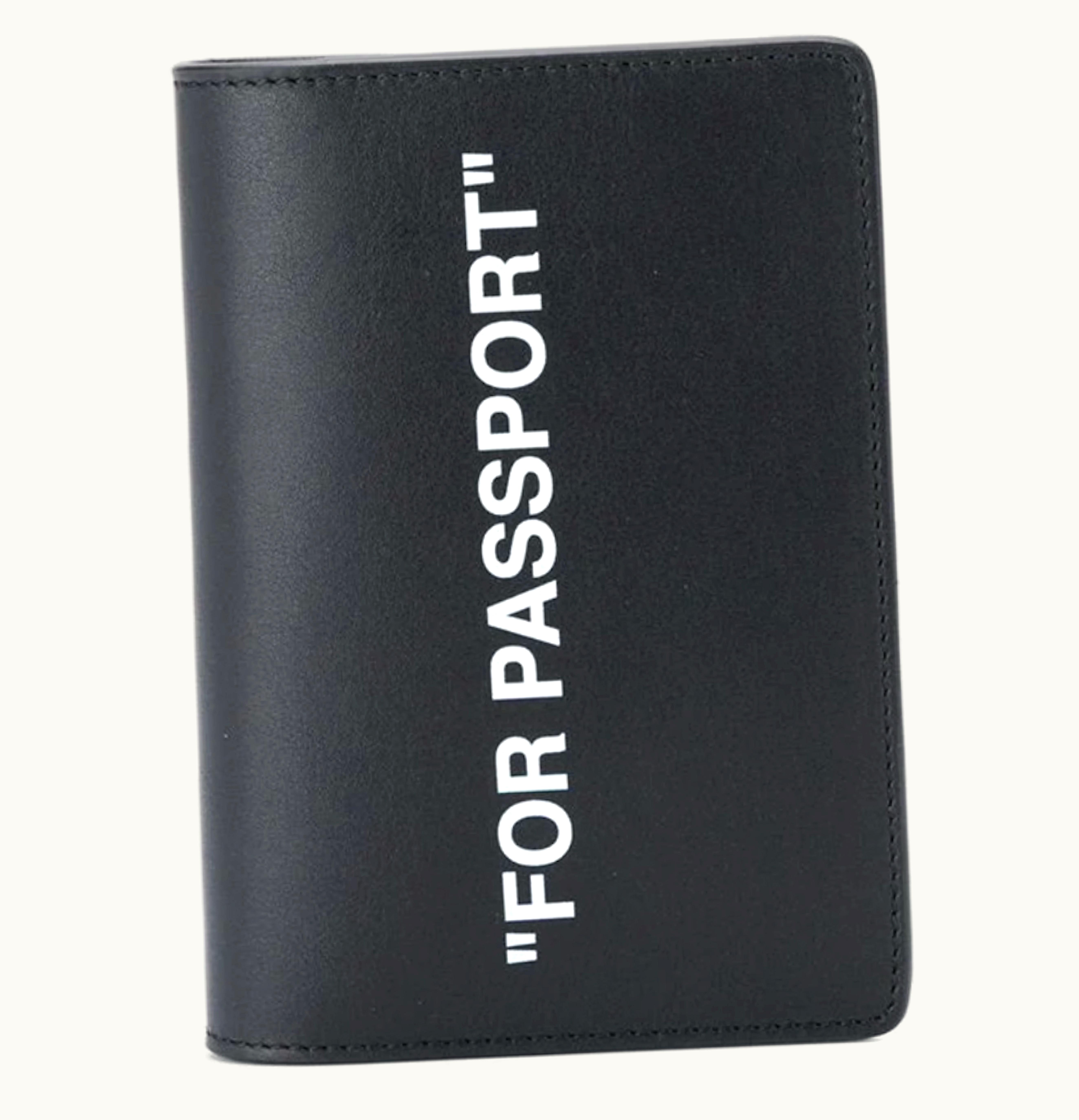 OFF-WHITE OFF WHITE Quote Passport Holder For PASSPORT Black White