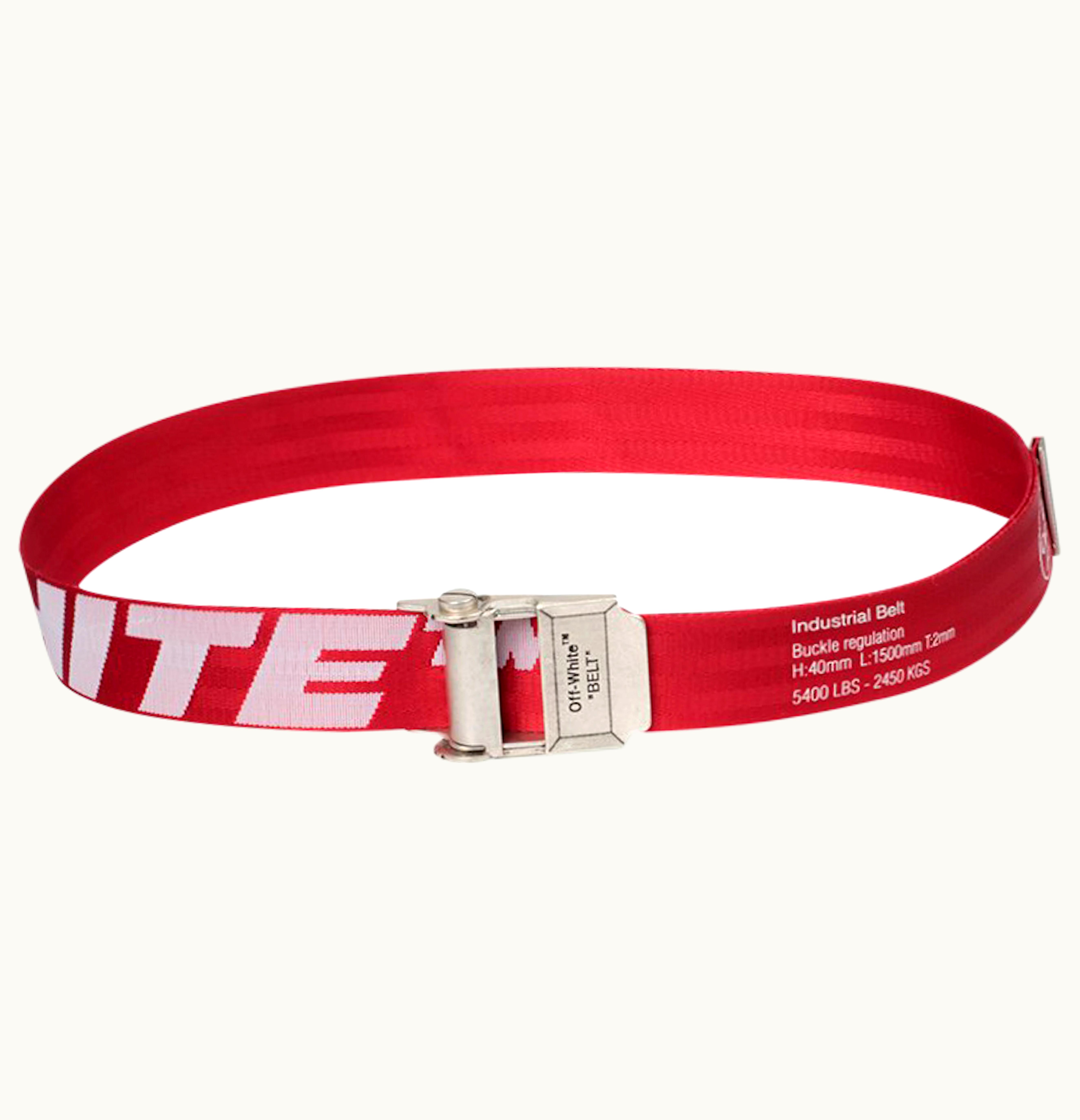 OFF-WHITE OFF WHITE Short 20 Industrial Belt Red White