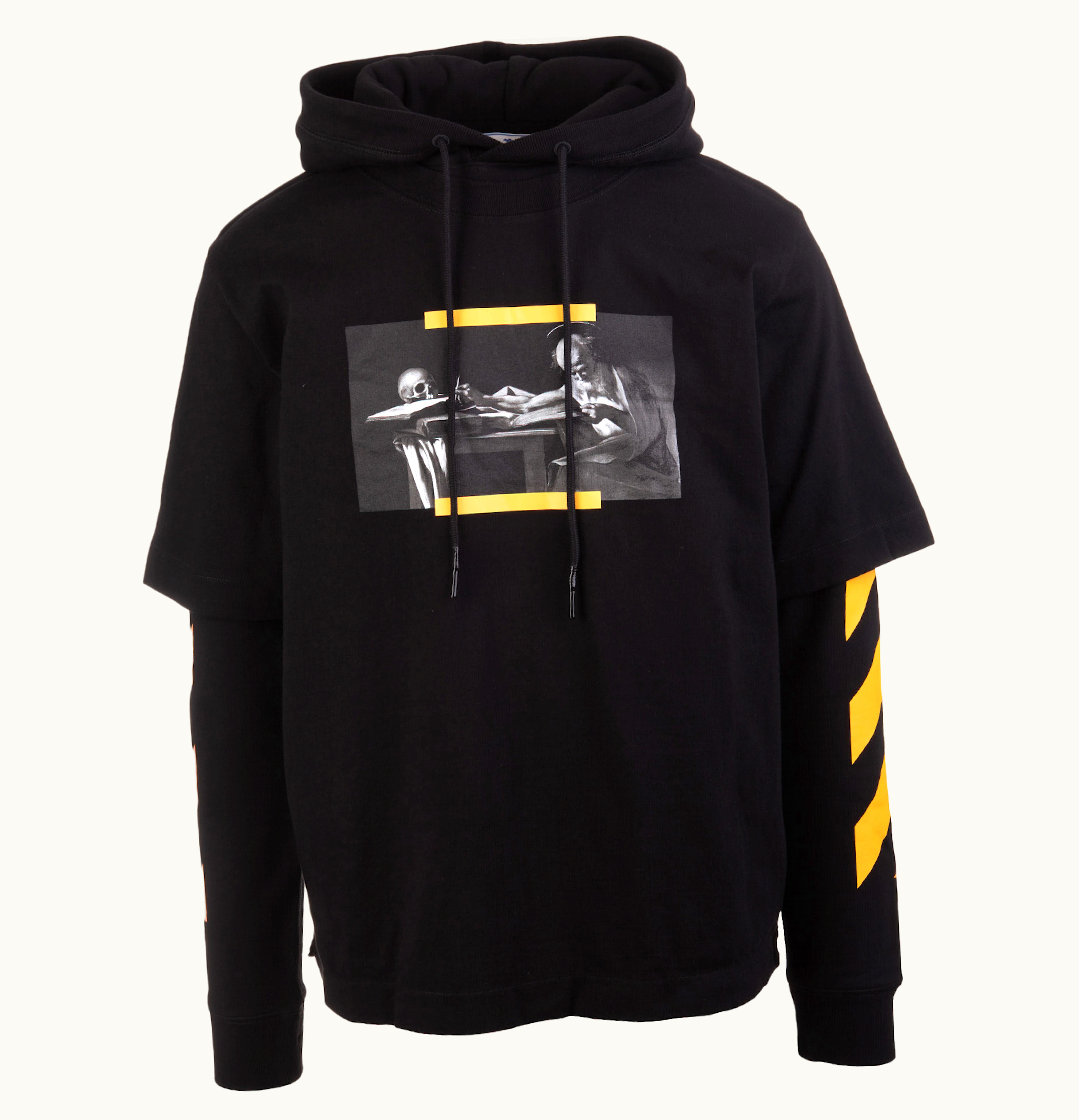 OFF-WHITE OFF WHITE Caravaggio Painting Hoodie Black