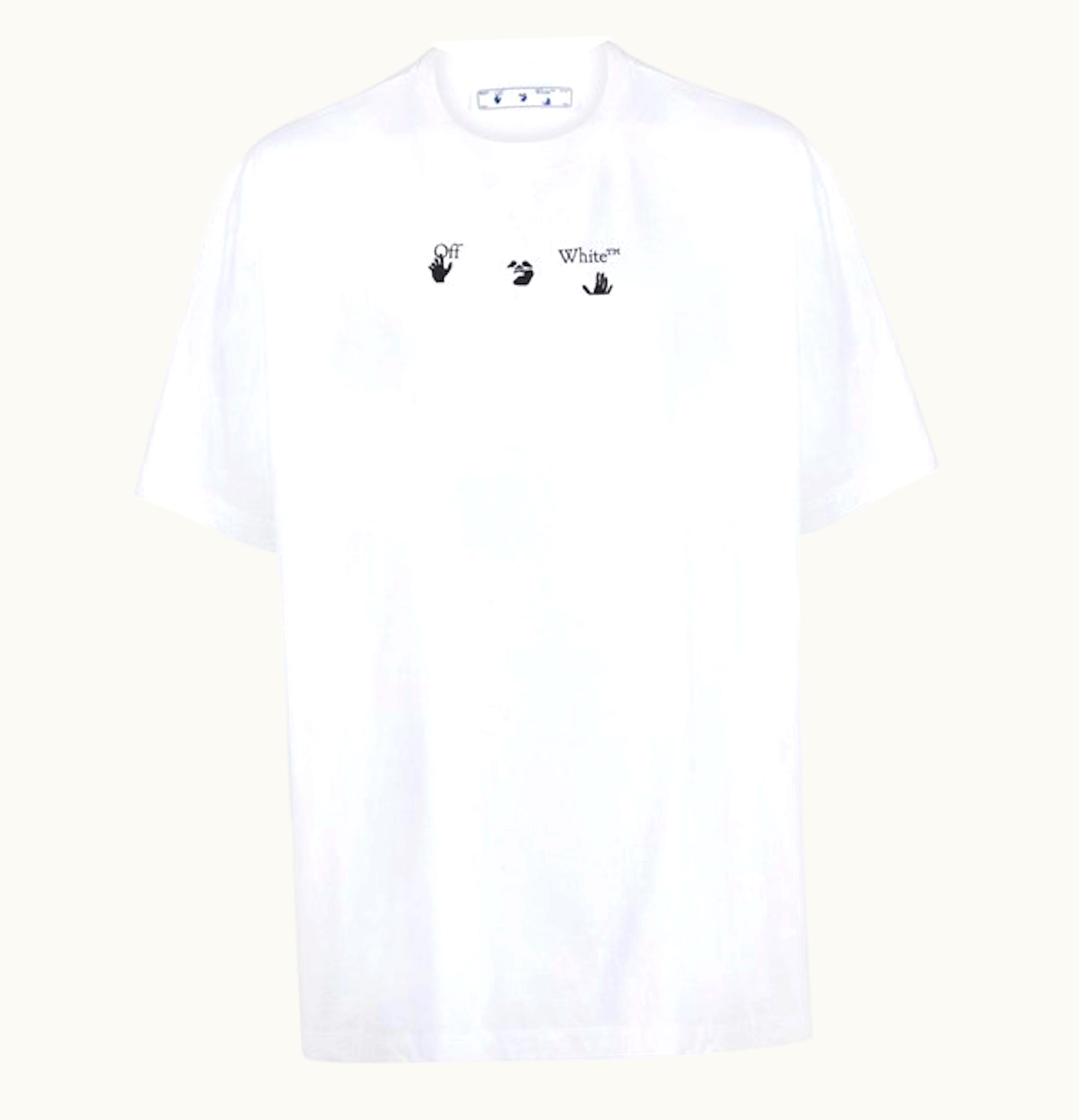 OFF-WHITE OFF WHITE Blue Marker S S Over Tee White Blue