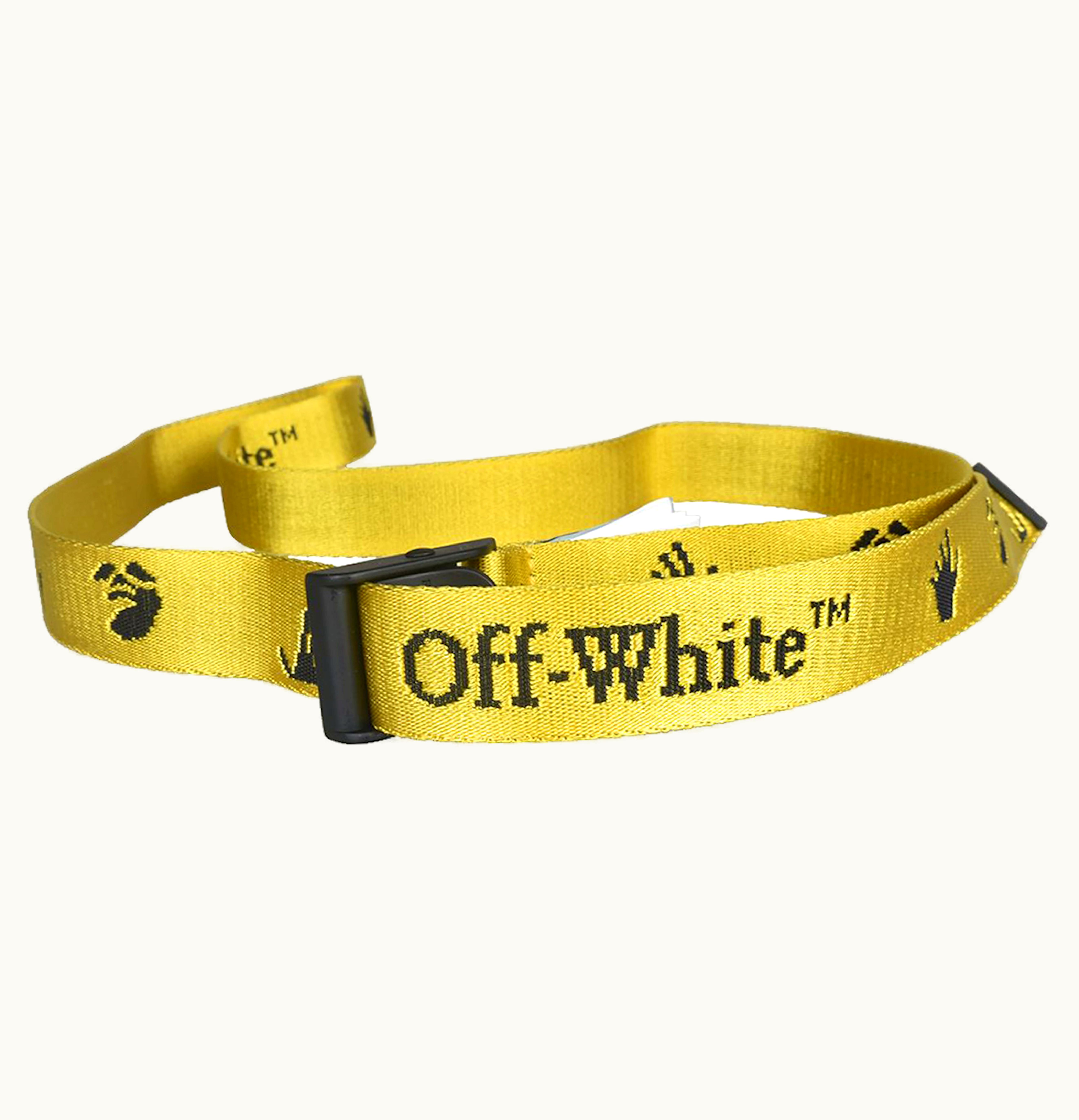 OFF-WHITE OFF WHITE New Logo Industrial Belt Belt Yellow Black