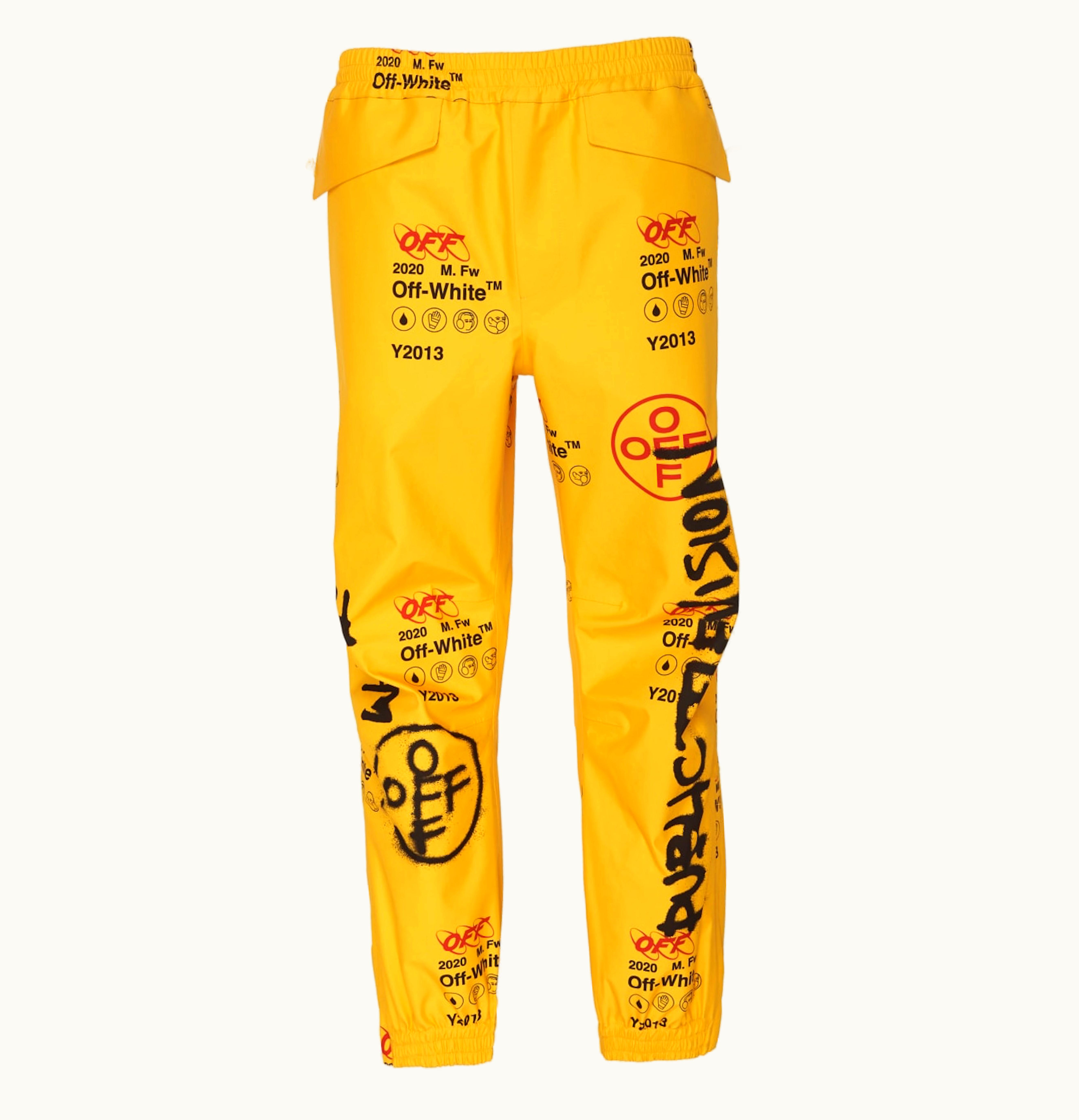 OFF-WHITE OFF WHITE Goretex Graffiti Pants Yellow Multicolor