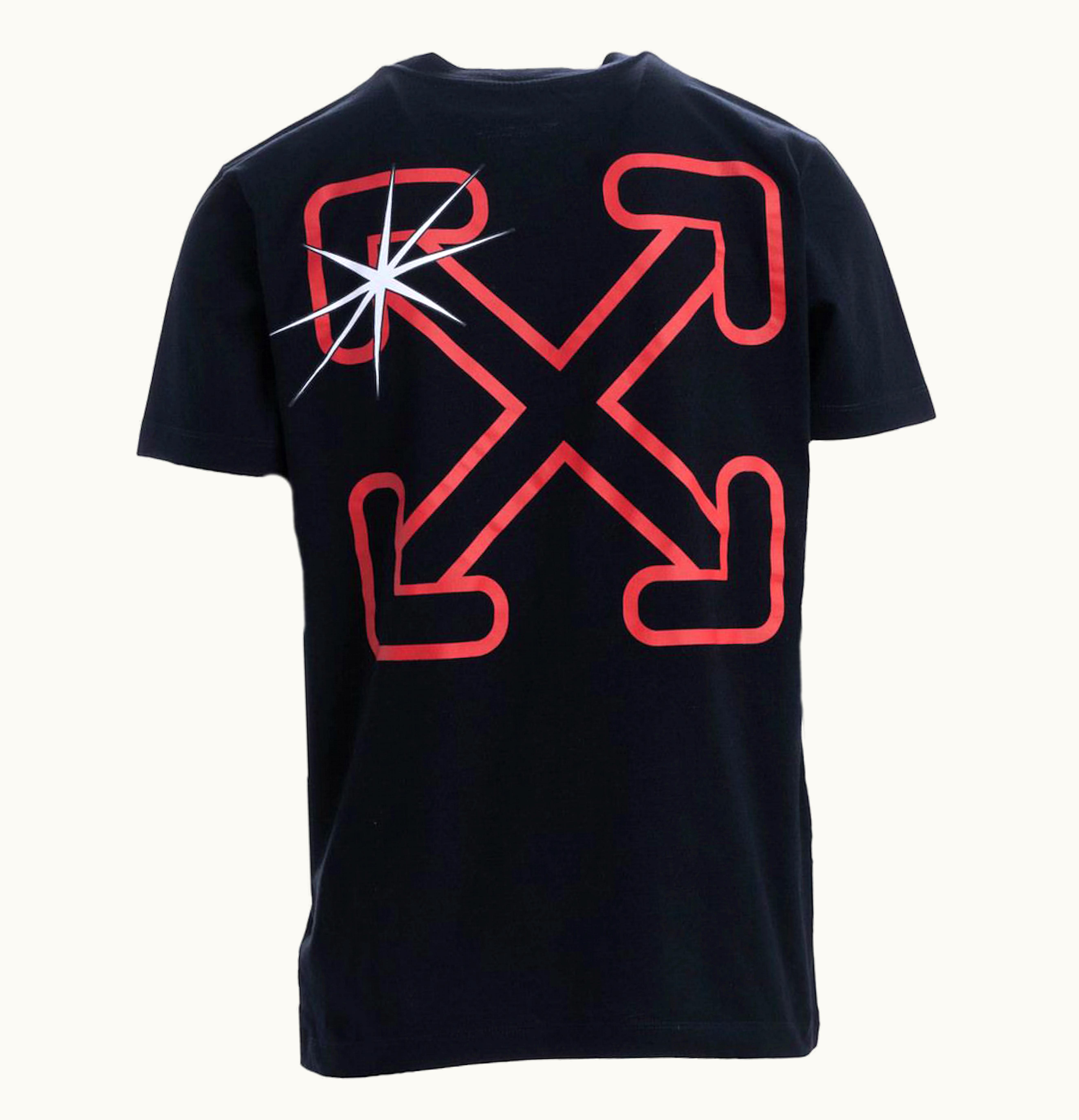 OFF-WHITE OFF WHITE Starred Arrow T Shirt Black Red