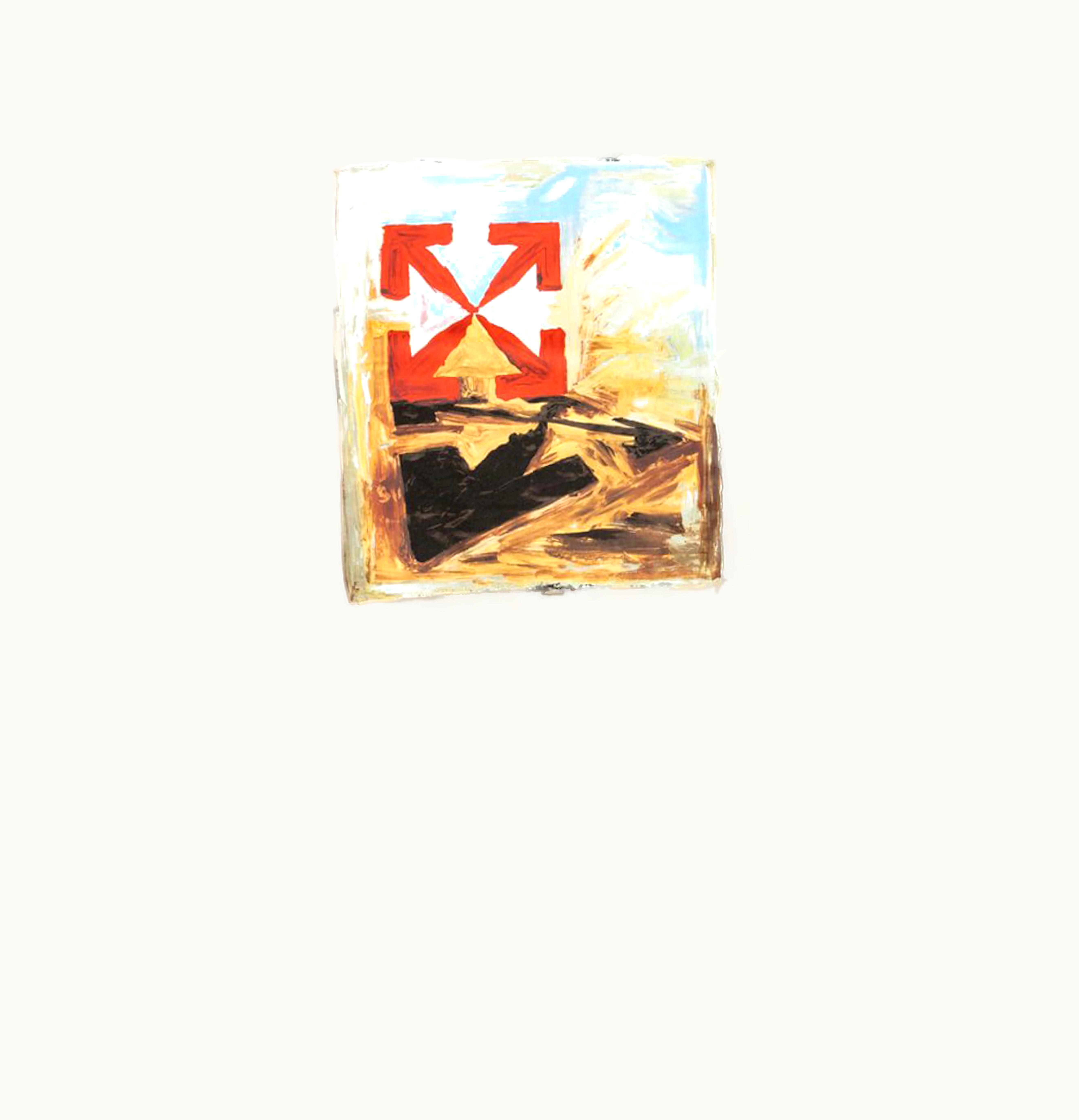 OFF-WHITE OFF WHITE Arrow On Canvas Print Tee Black