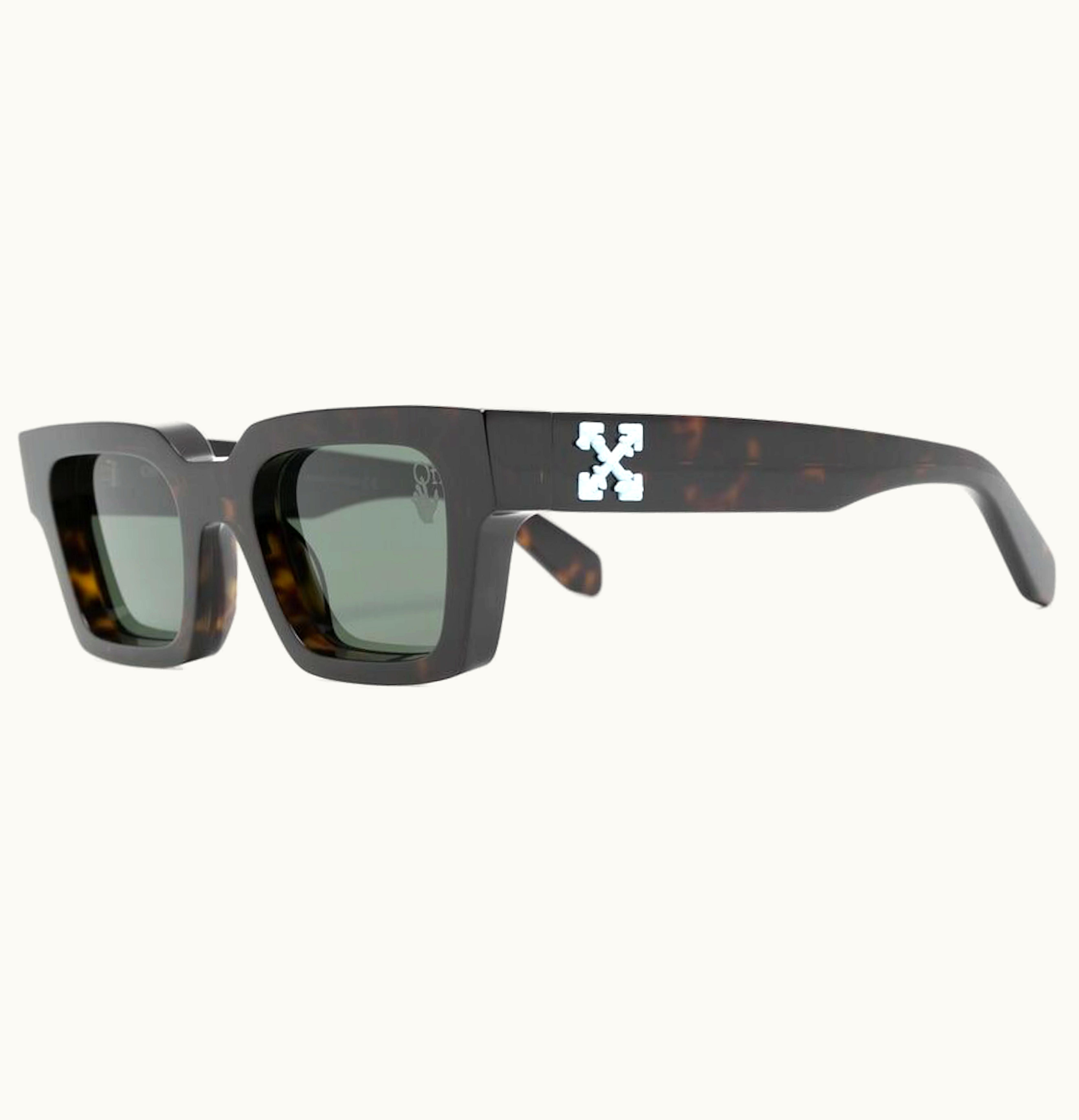 OFF-WHITE OFF WHITE Virgil Square Frame Sunglasses Havana Brown White Grey