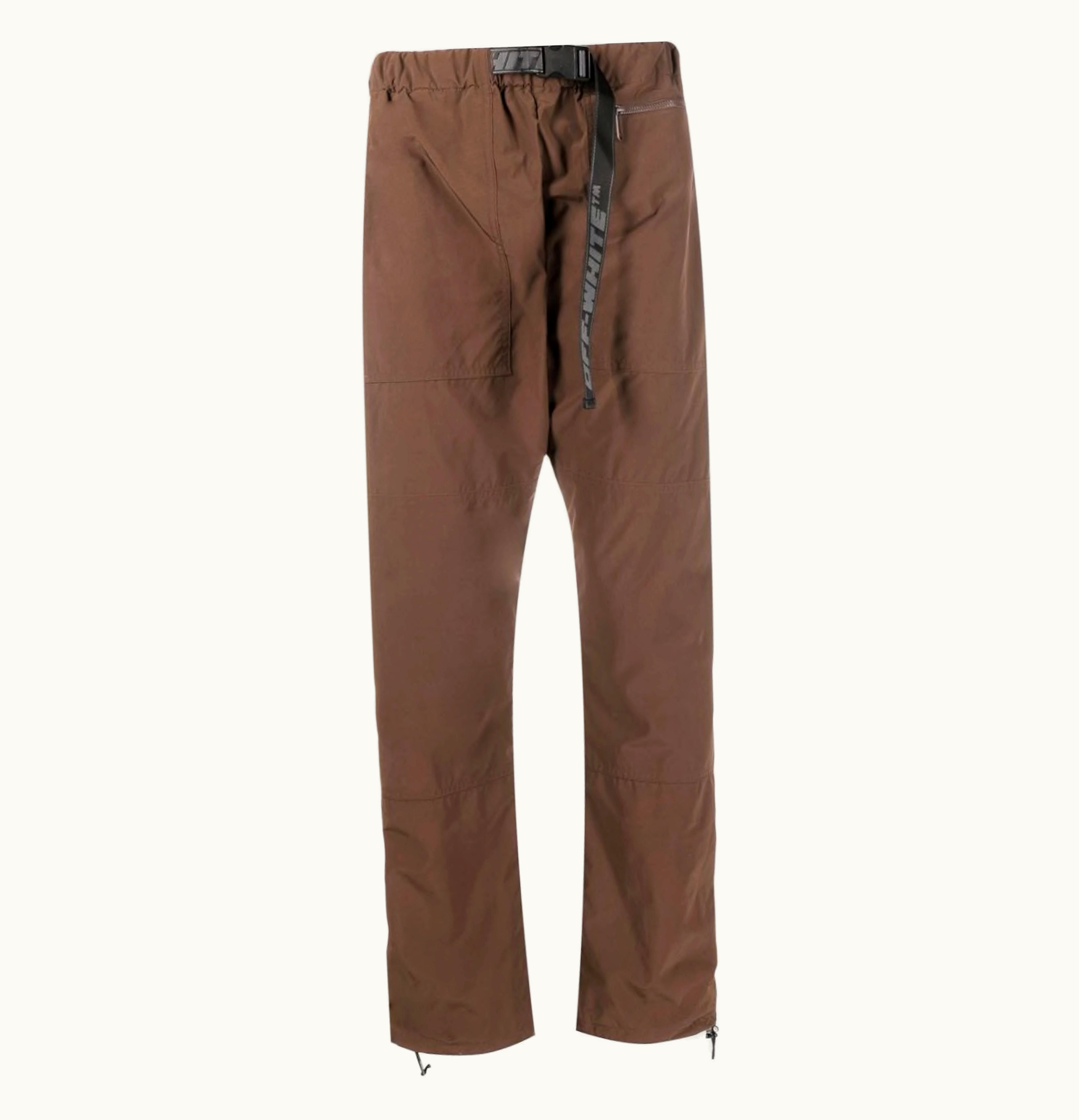 OFF-WHITE OFF WHITE Straight Leg Trousers Brown Black