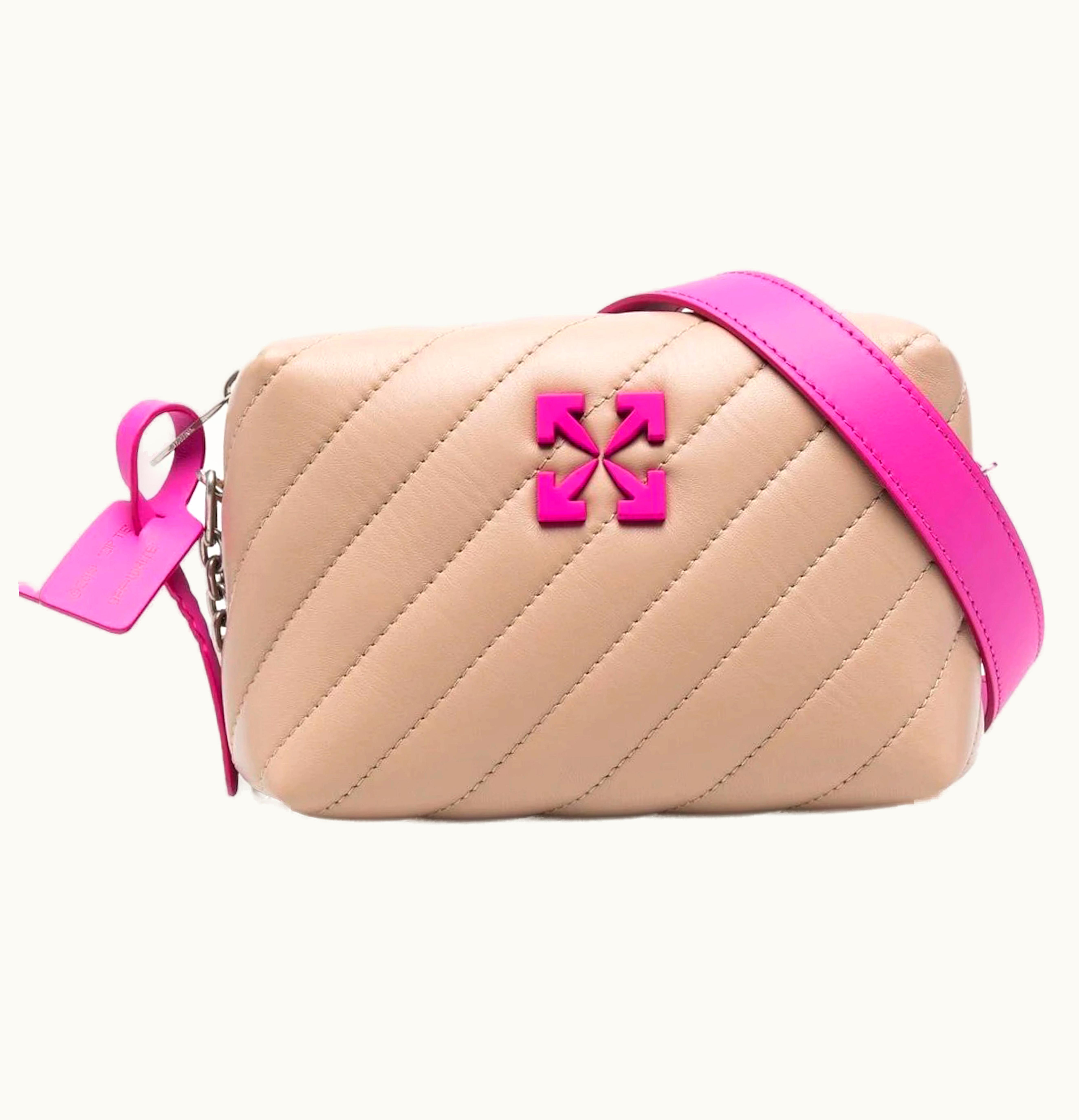 OFF-WHITE OFF WHITE Jackhammer Camera Bag Camel Brown Pink