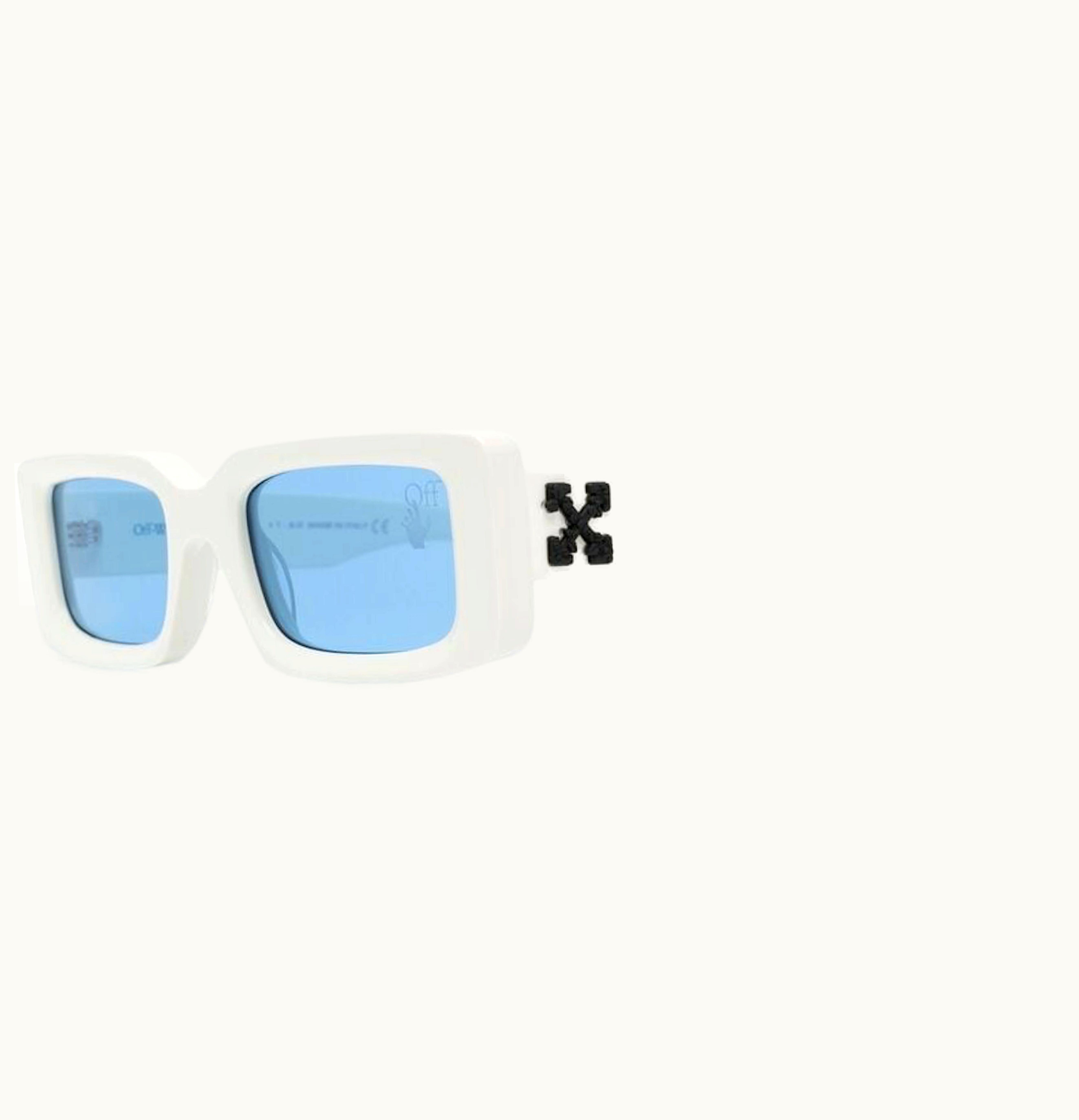 OFF-WHITE OFF WHITE Arthur Square Frame Sunglasses White Black Blue