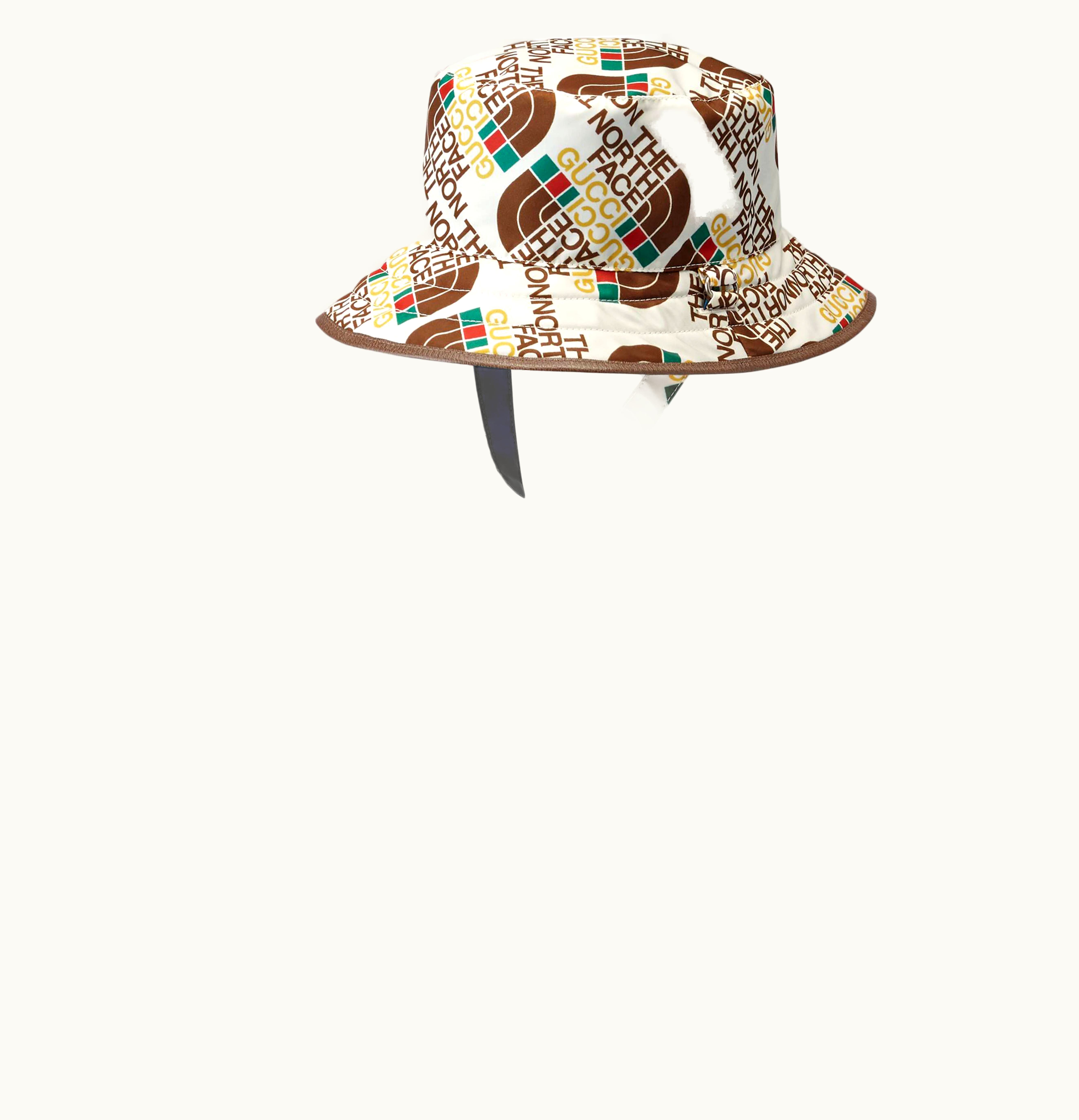 Gucci Gucci x The North Face Self Tie Nylon Hat Brown White