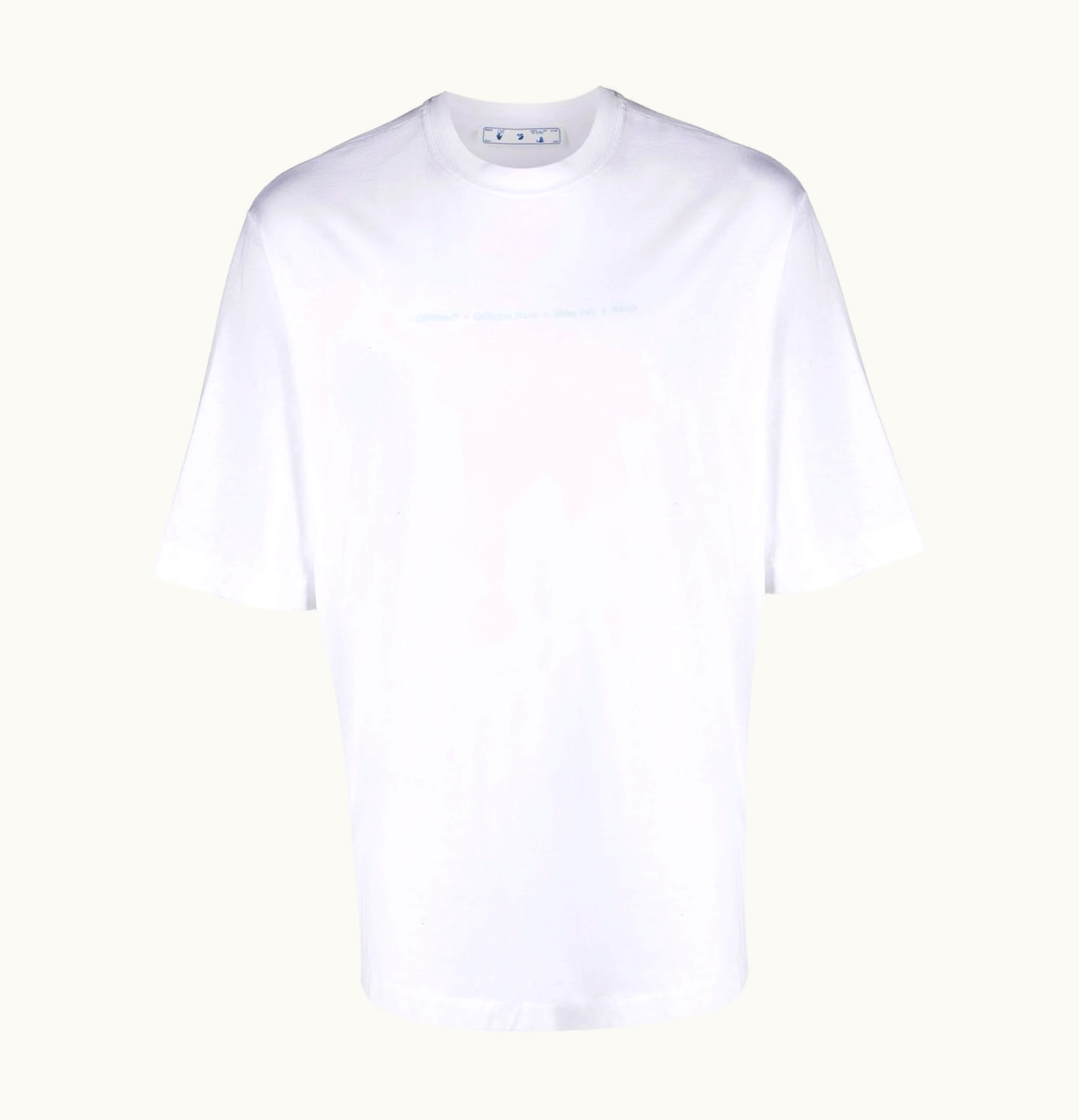 OFF-WHITE OFF WHITE Marker Skate T Shirt White Blue