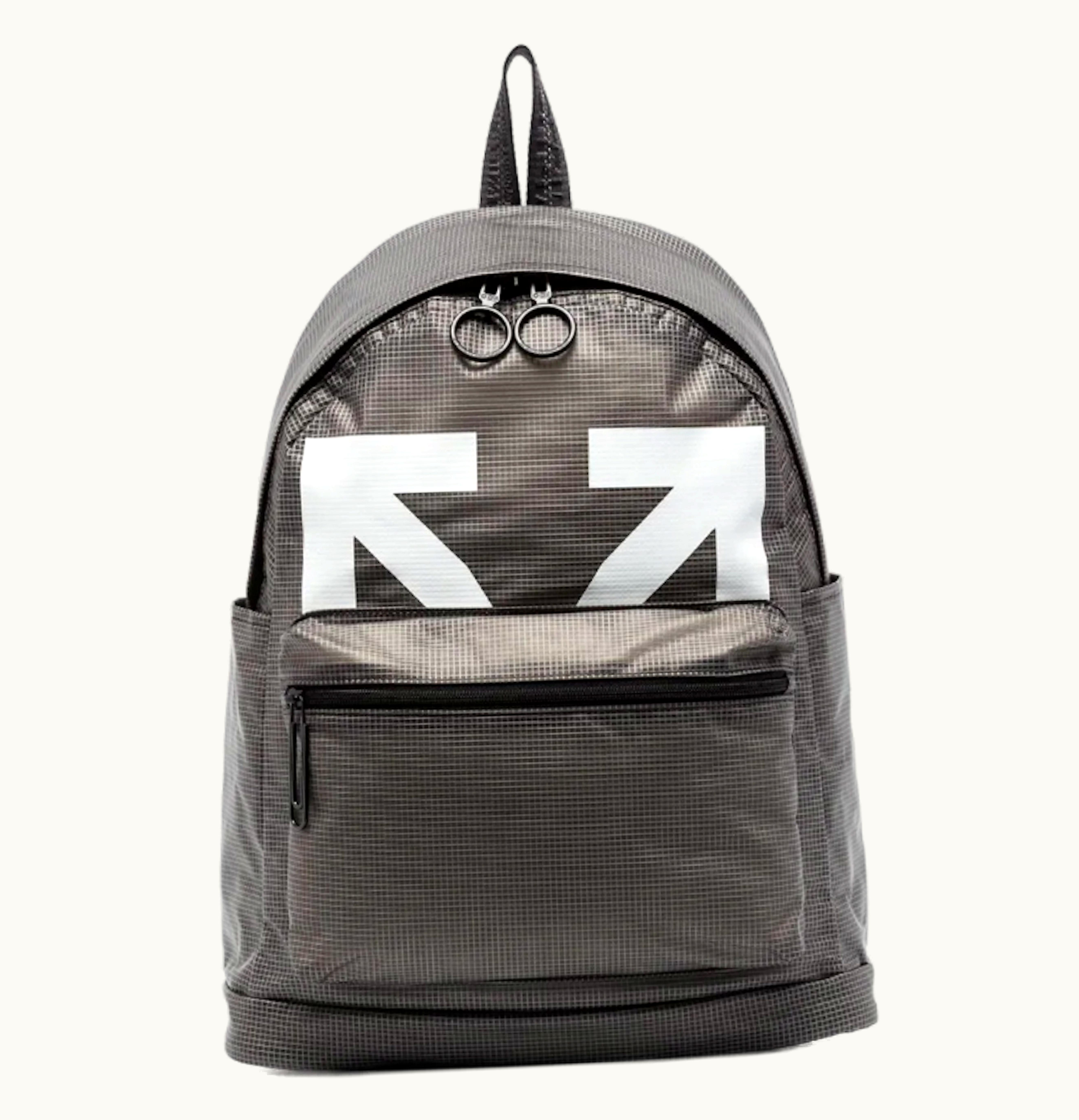 OFF-WHITE OFF WHITE Logo Print Backpack PVC Silver