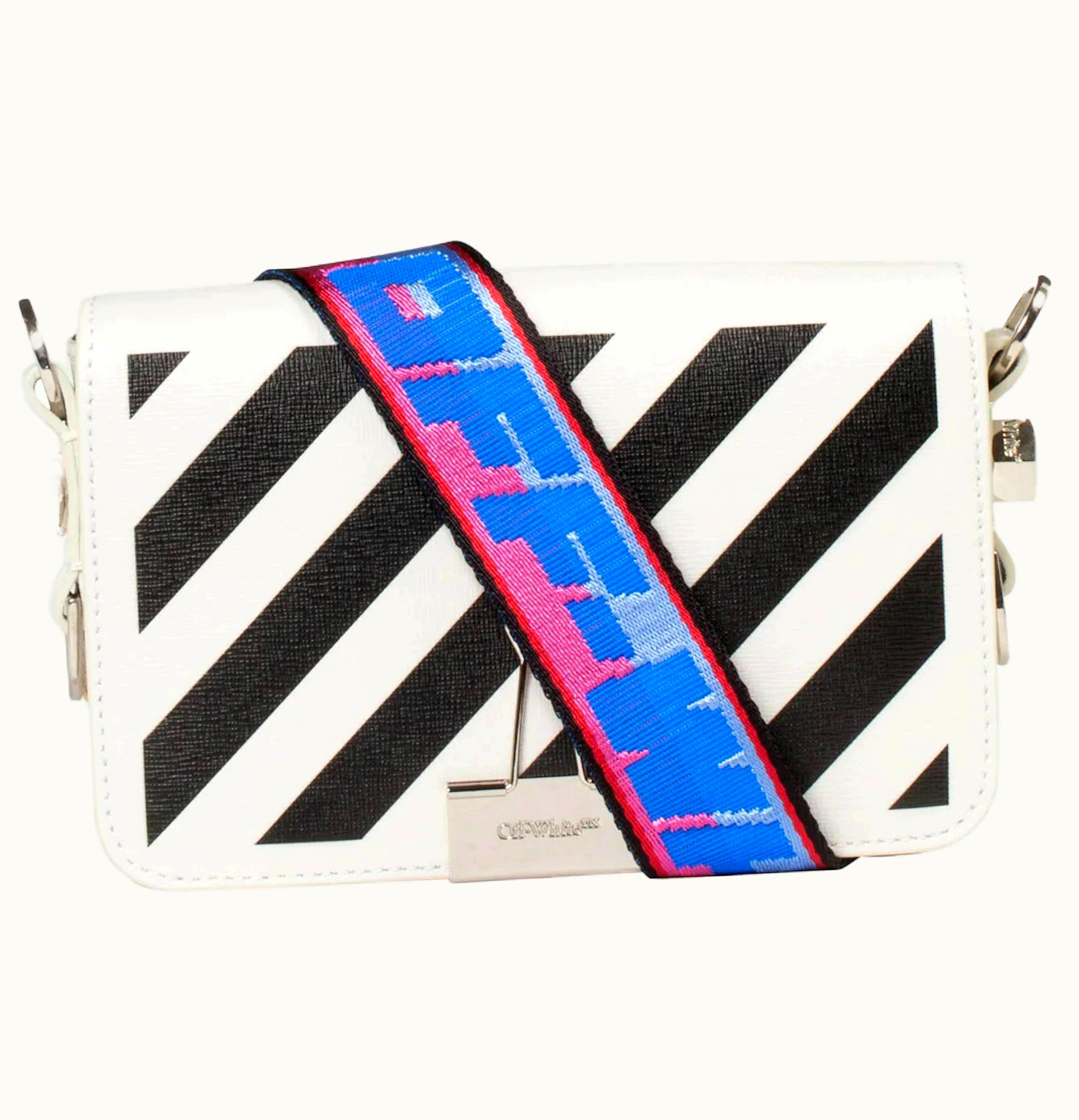 OFF-WHITE OFF WHITE Diag Flap Bag Mini SS21 White Black