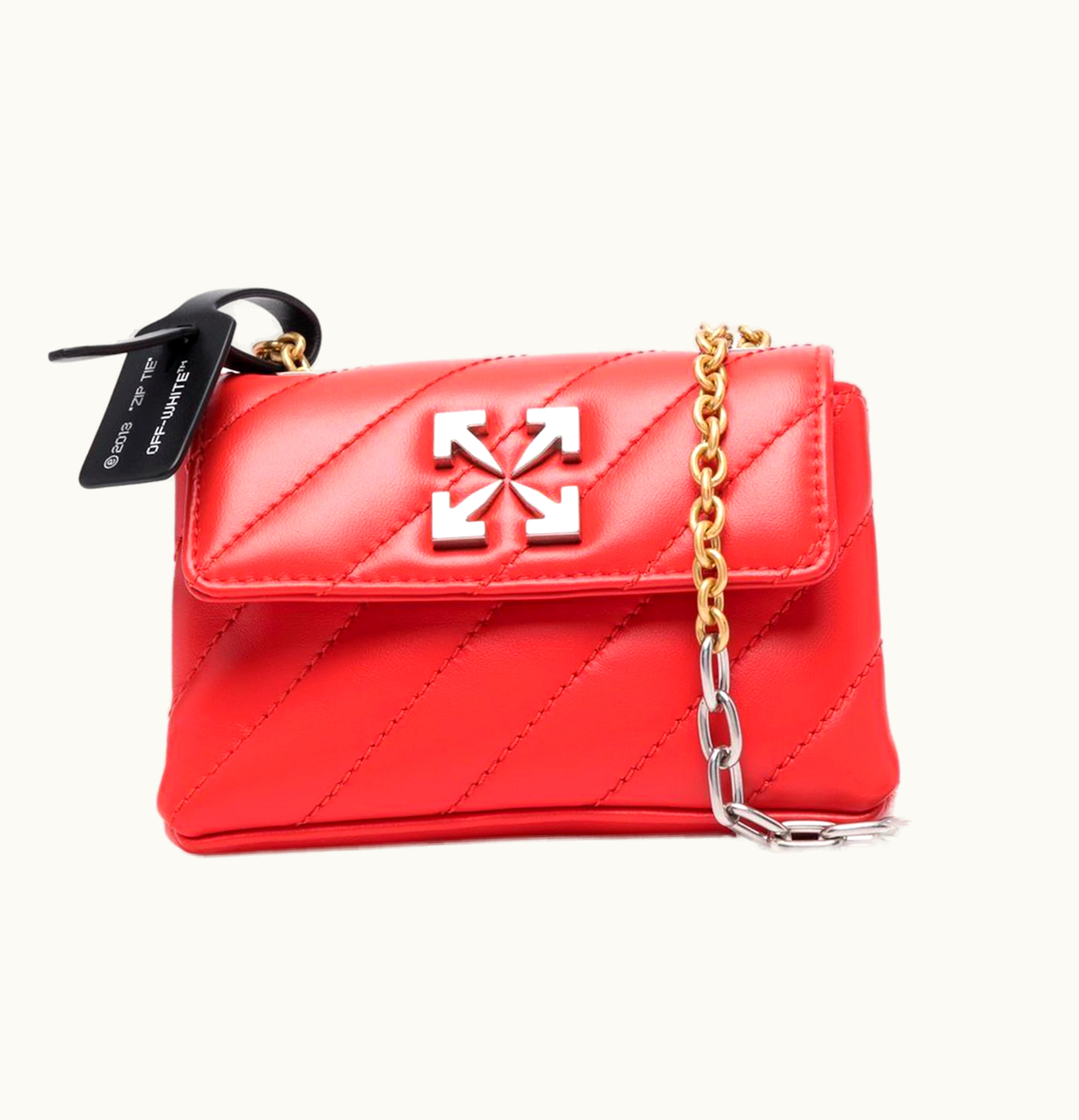 OFF-WHITE OFF WHITE Jackhammer 17 Shoulder Bag Red