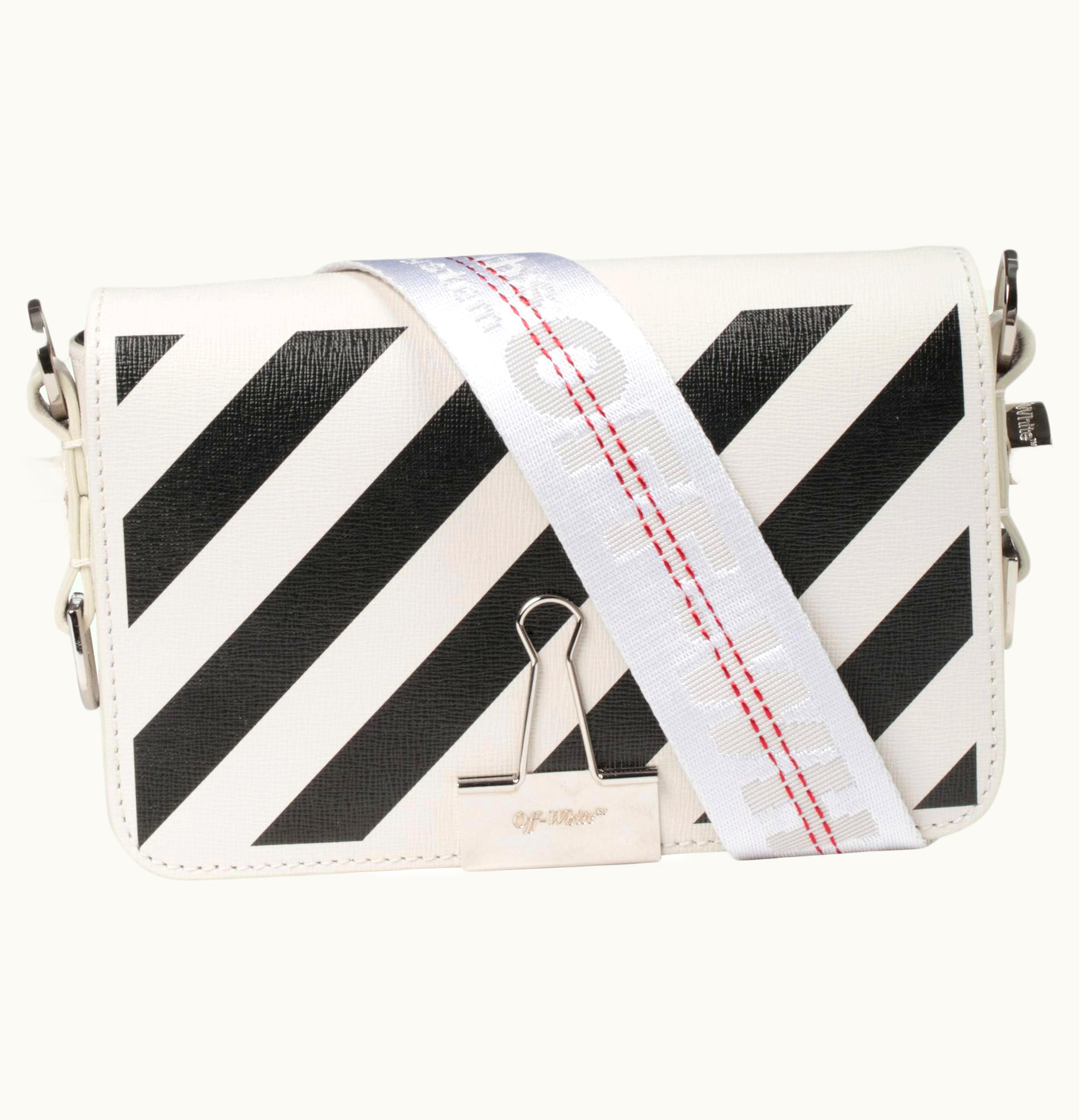 OFF-WHITE OFF WHITE Binder Clip Bag Diag Mini Off White Black