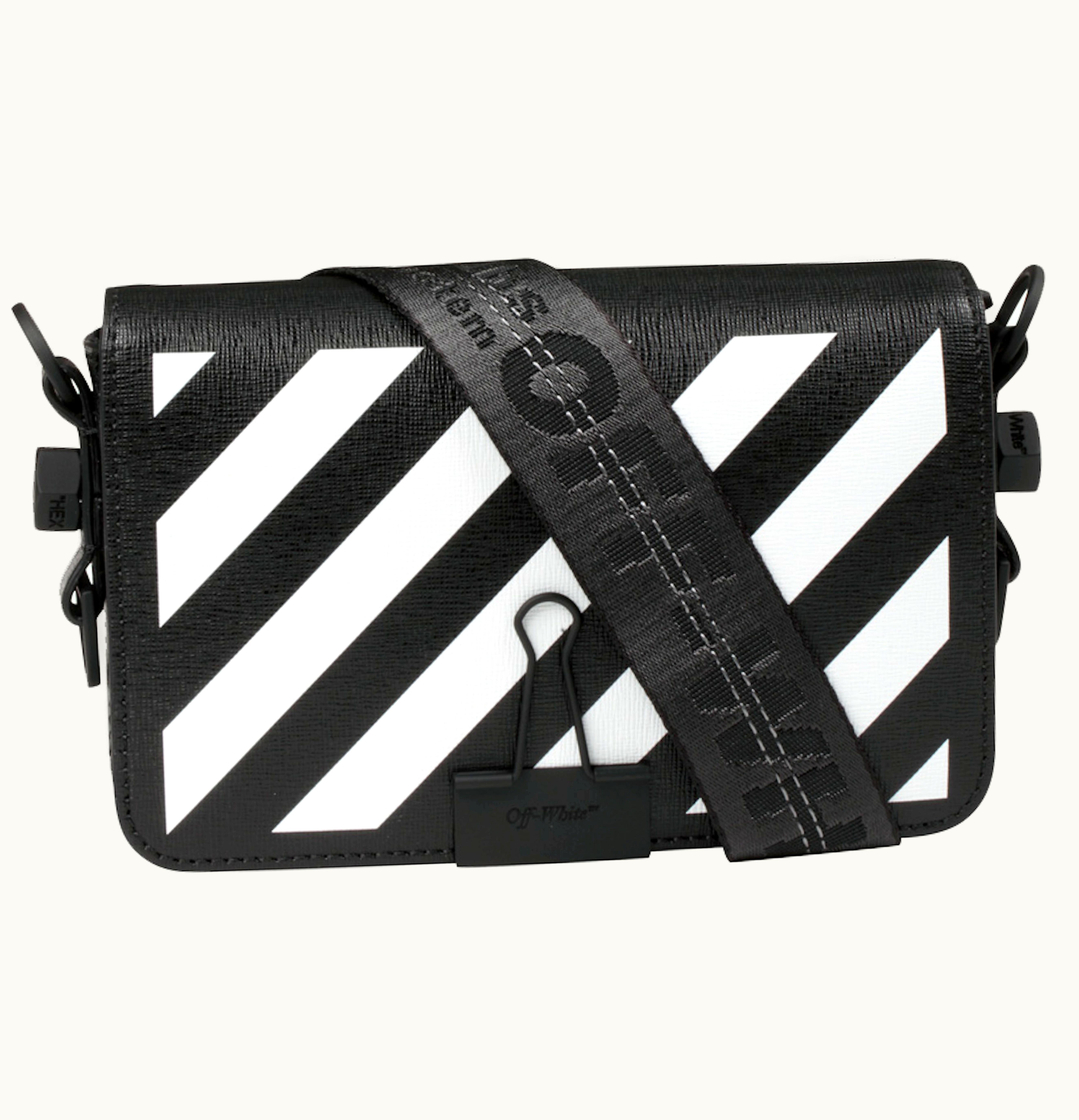 OFF-WHITE OFF WHITE Binder Clip Bag Diag Mini Black White