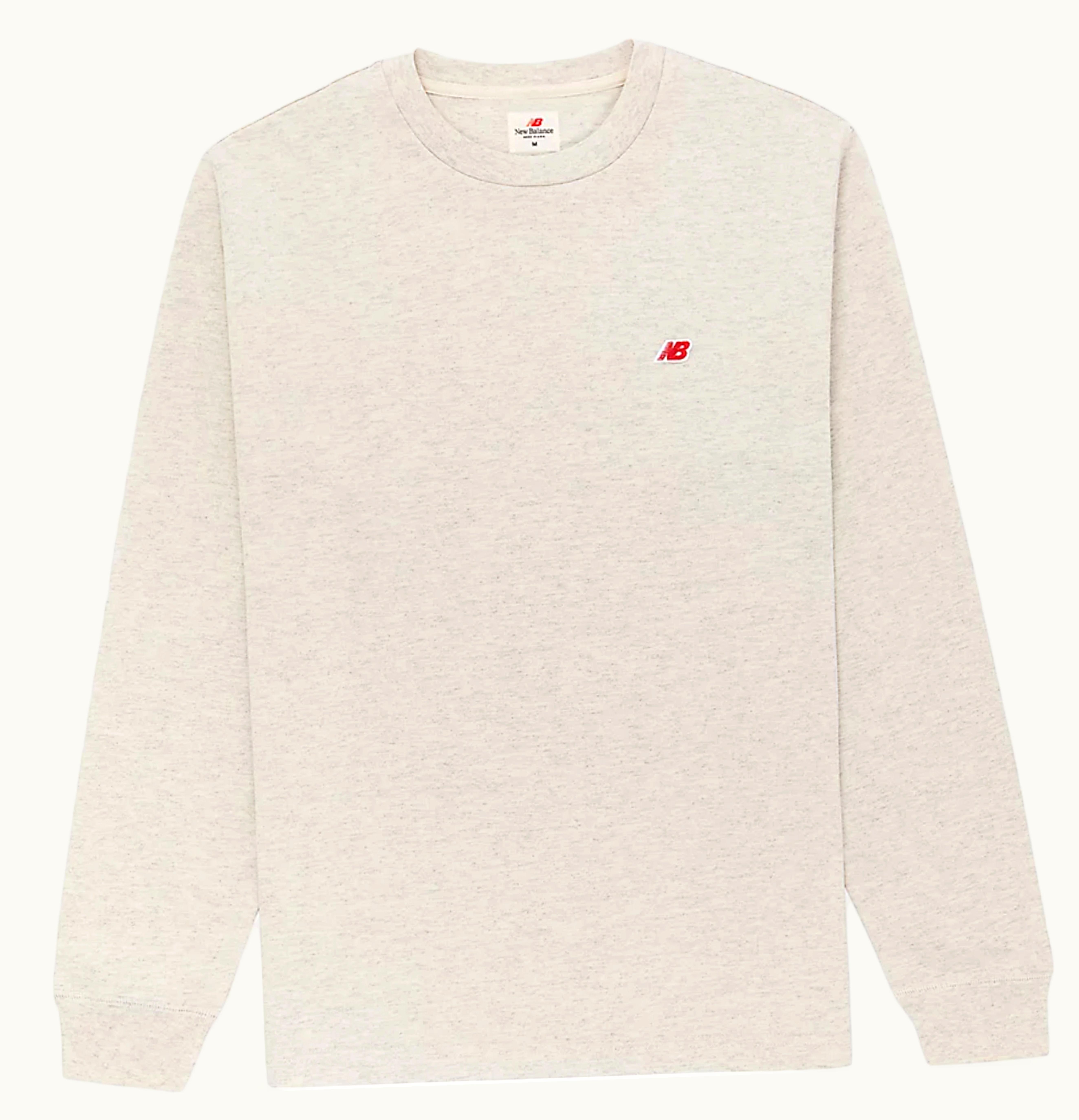 New Balance Made In Usa Core L S T Shirt Oatmeal Heather