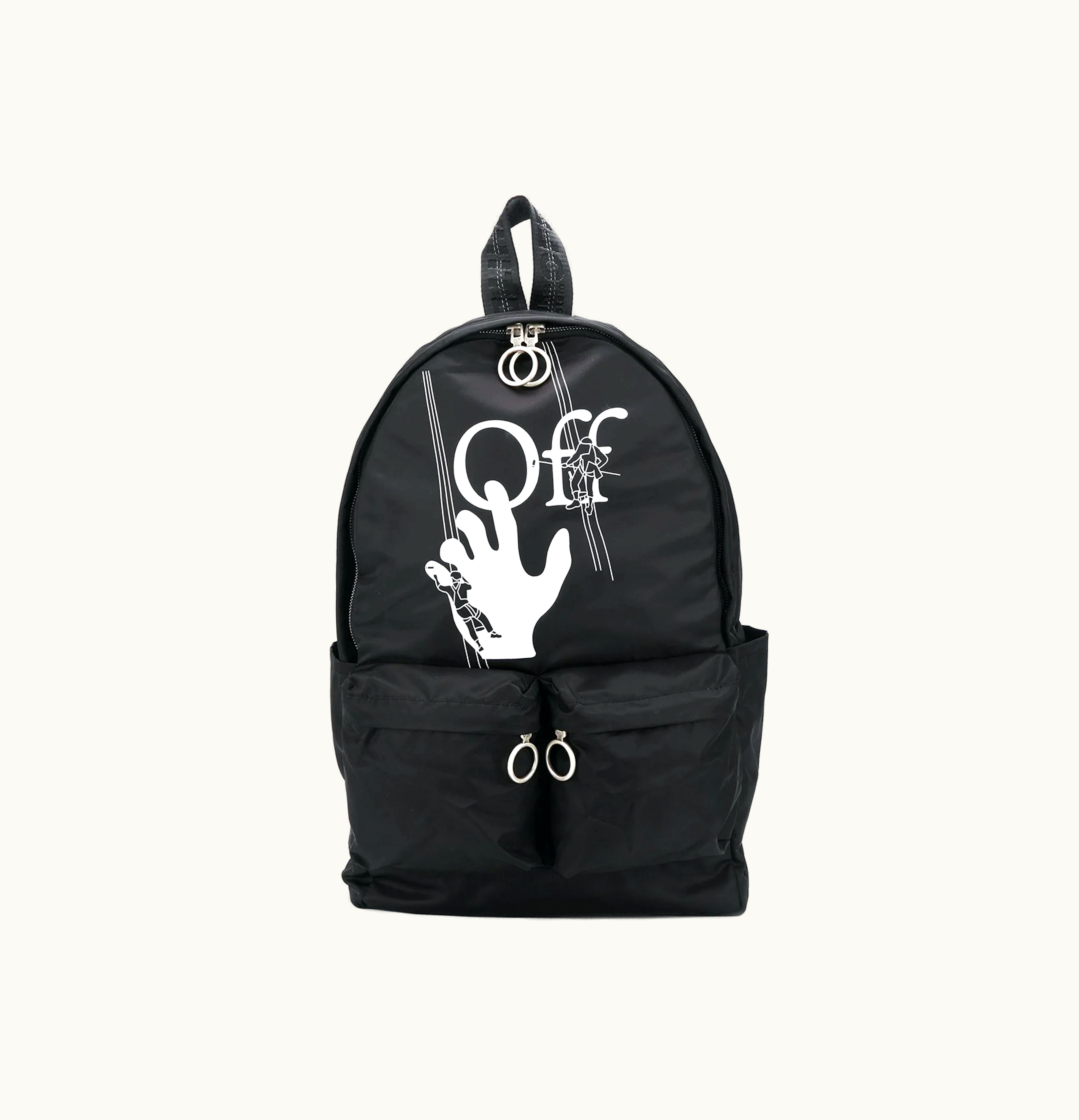 OFF-WHITE OFF WHITE Logo Print Backpack Black