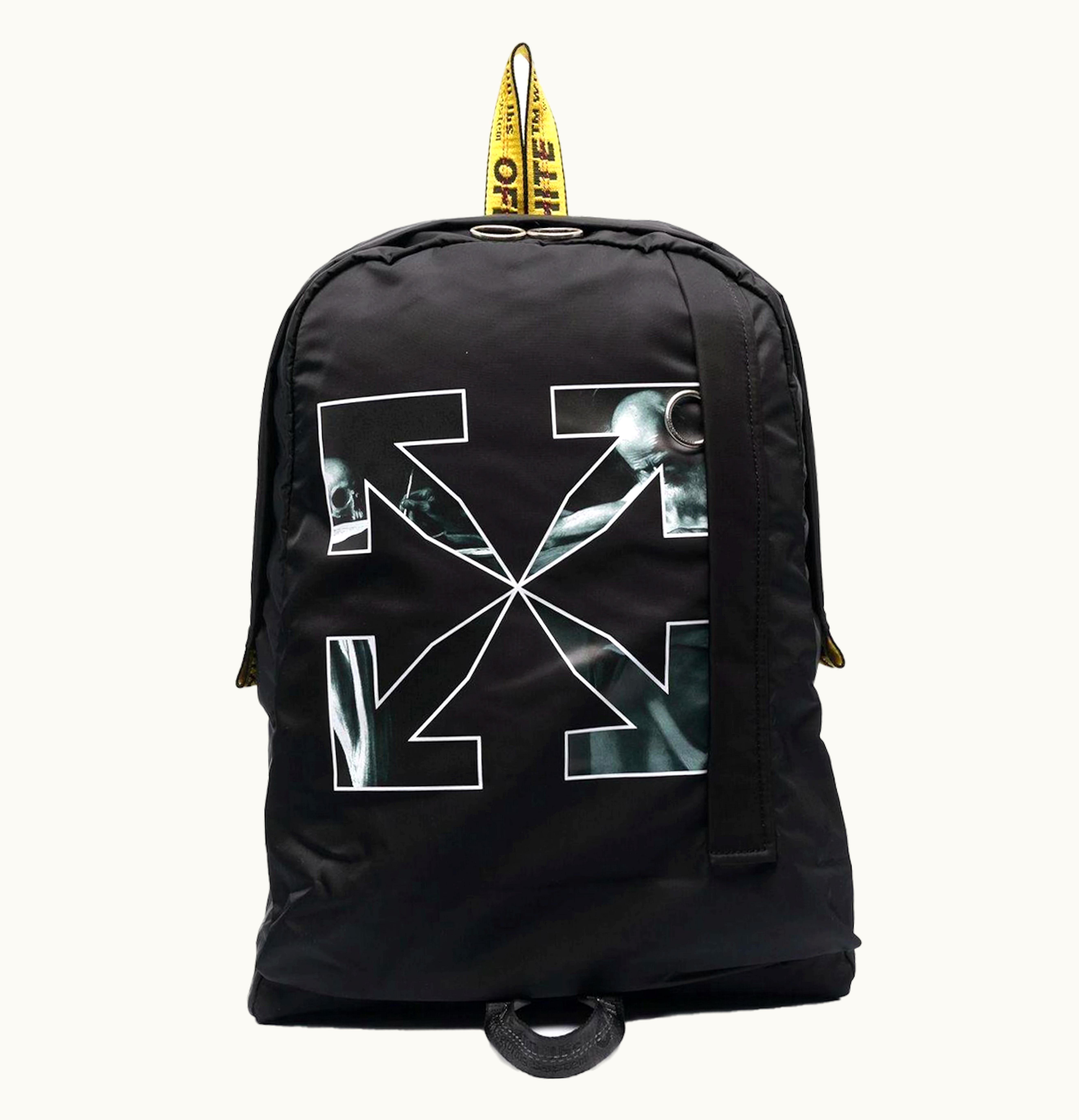 OFF-WHITE OFF WHITE Caravaggio Saint Jerome Writing Arrows Backpack Black