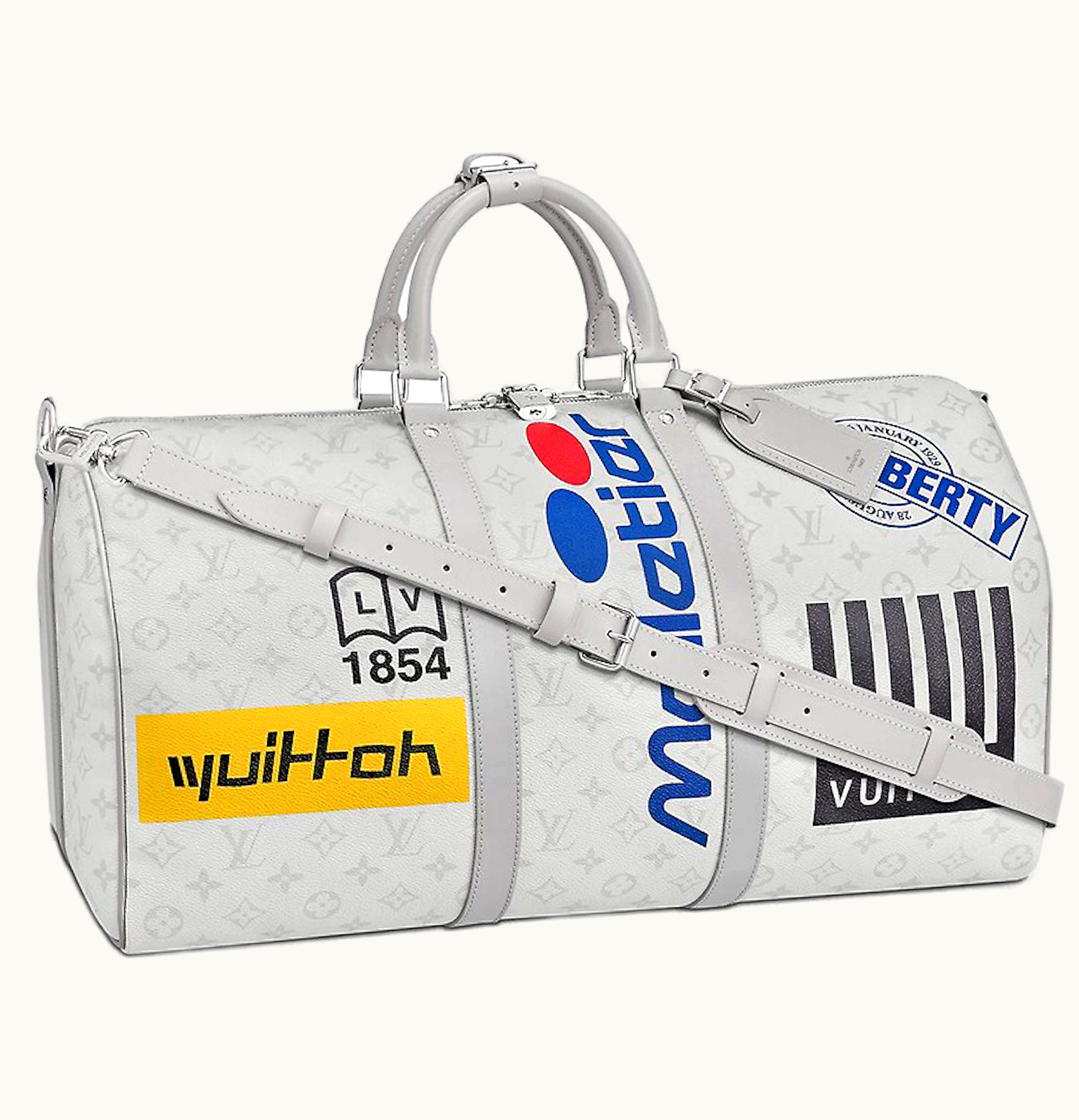 Louis Vuitton Louis Vuitton Keepall Bandouliere Monogram Logo Story 50 White UZ0091856