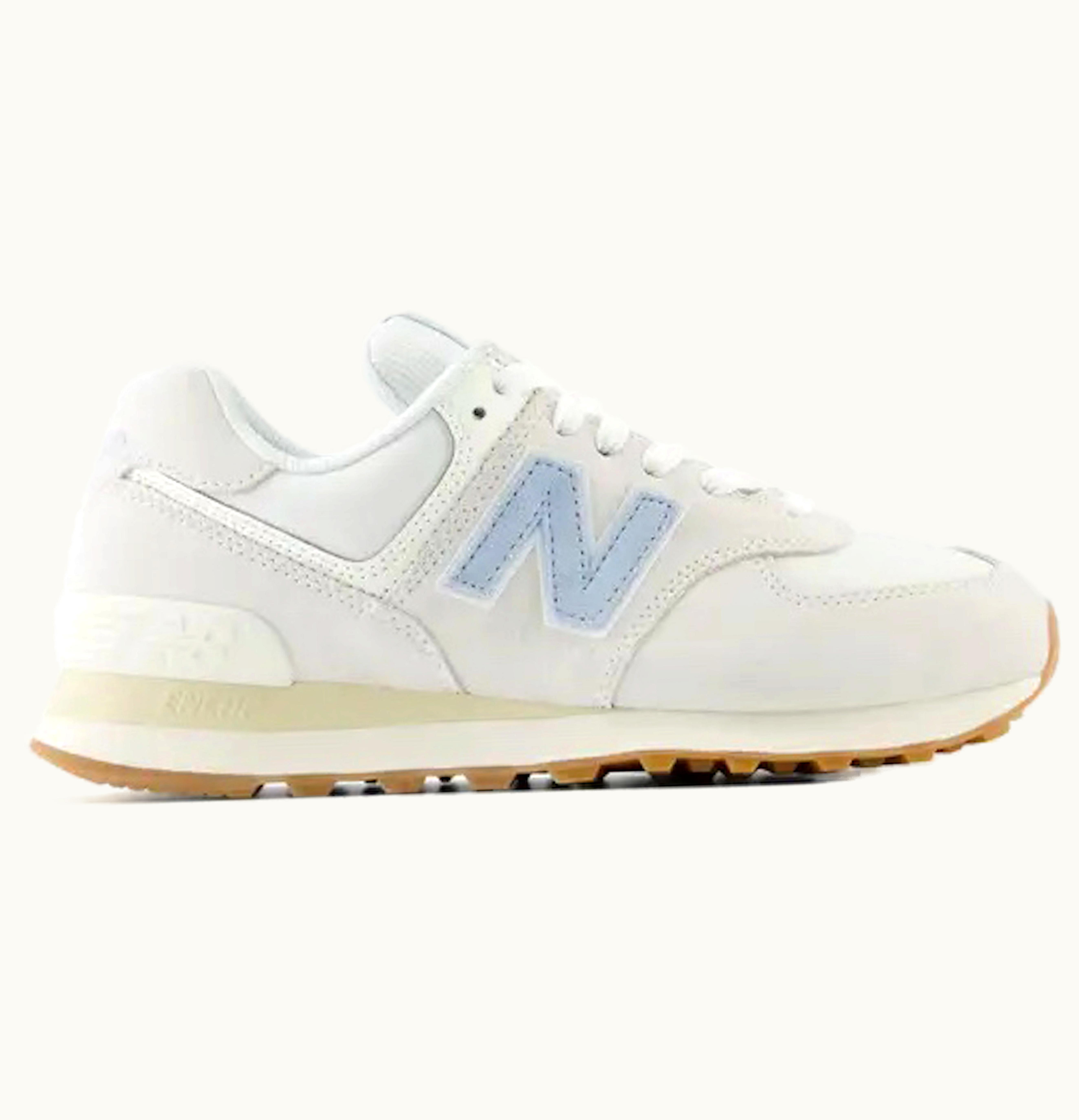 New Balance 574 Beige Ecru Blue Angora Womens