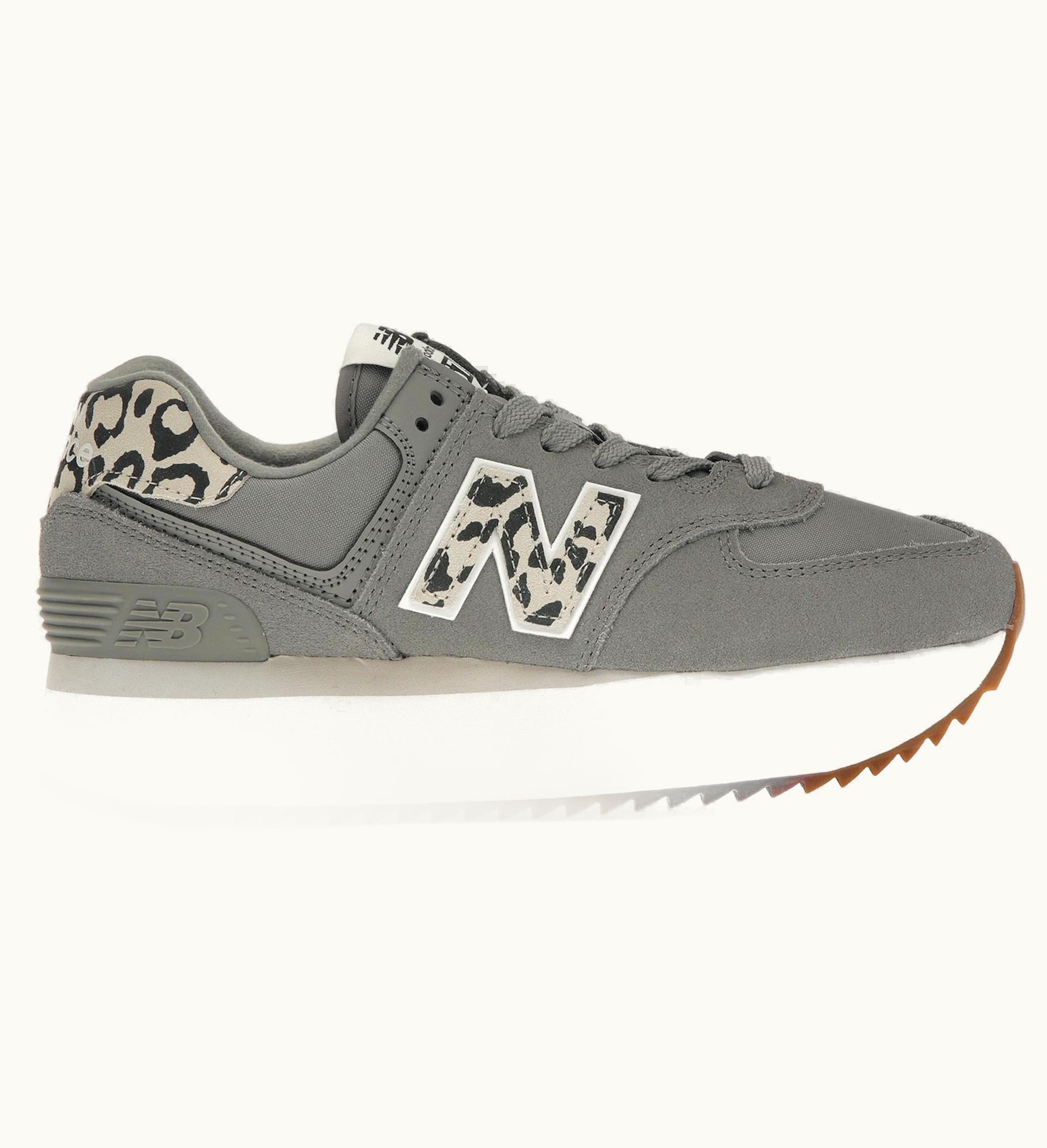 New Balance 574 Plus Shadow Grey Leopard Print W