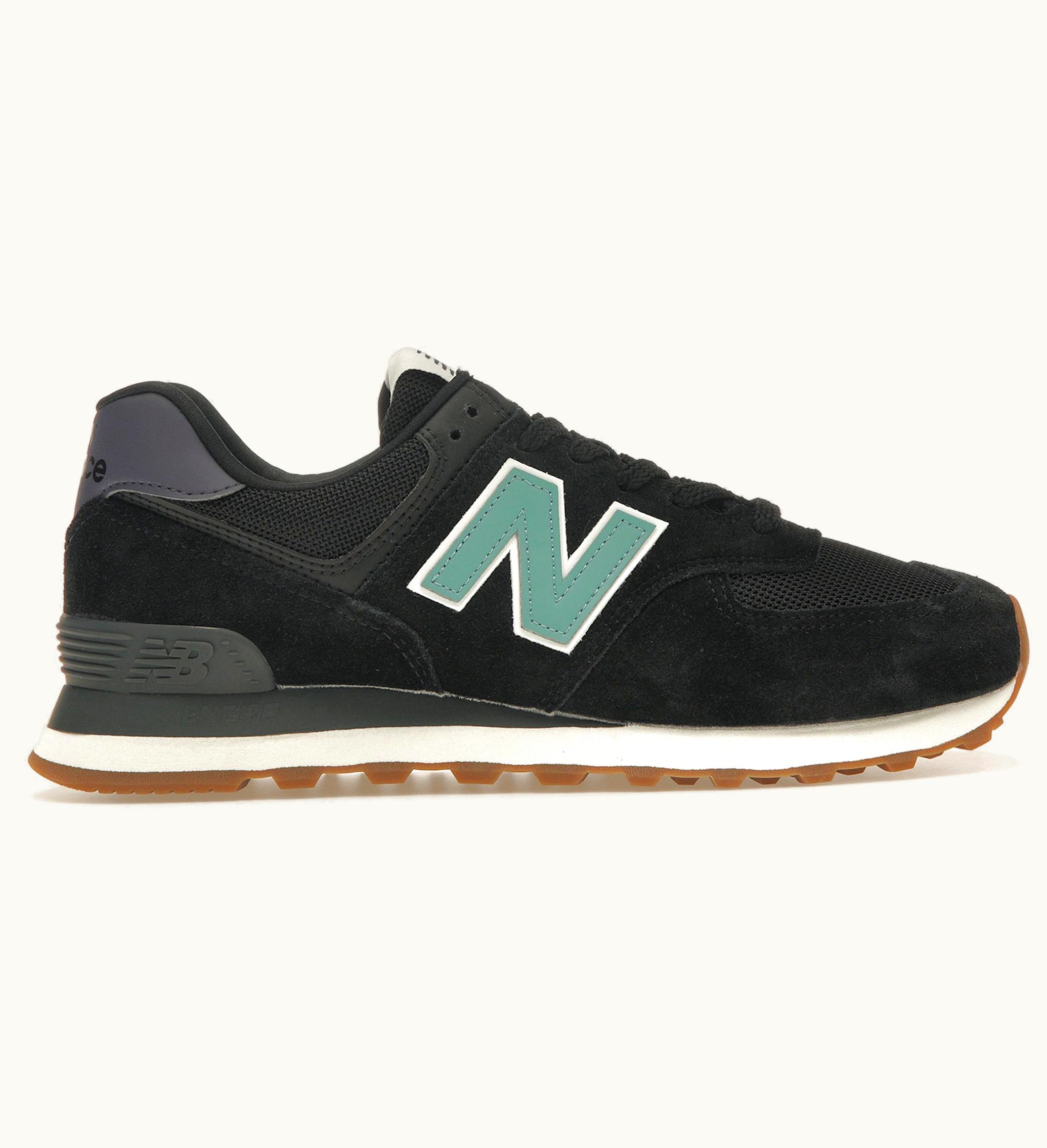 New Balance 574 Black Faded Teal Dark Mercury Womens
