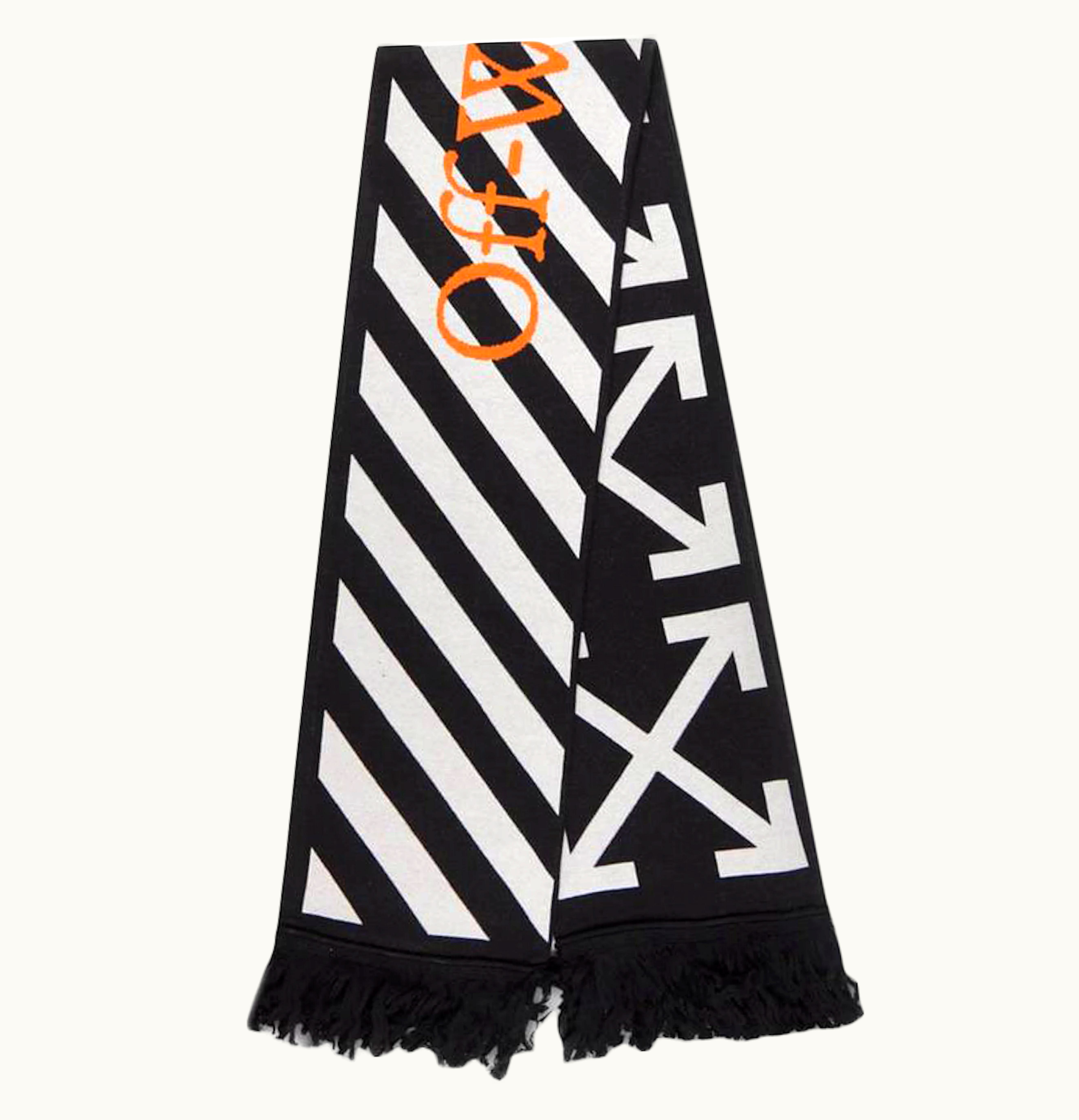 OFF-WHITE OFF WHITE Stripe Logo Scarf Black White