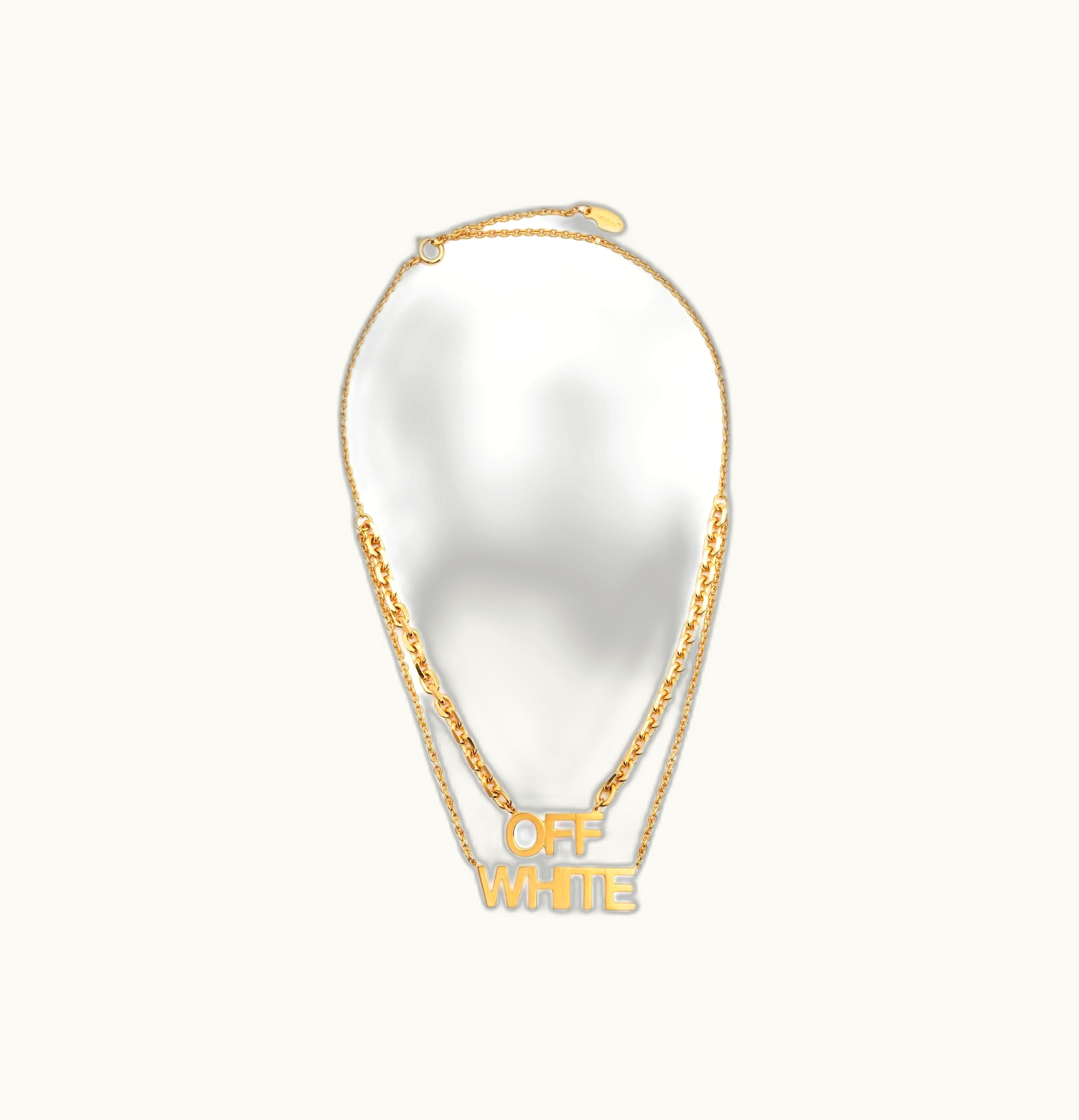 OFF-WHITE OFF WHITE Logo Pendant Necklace Gold
