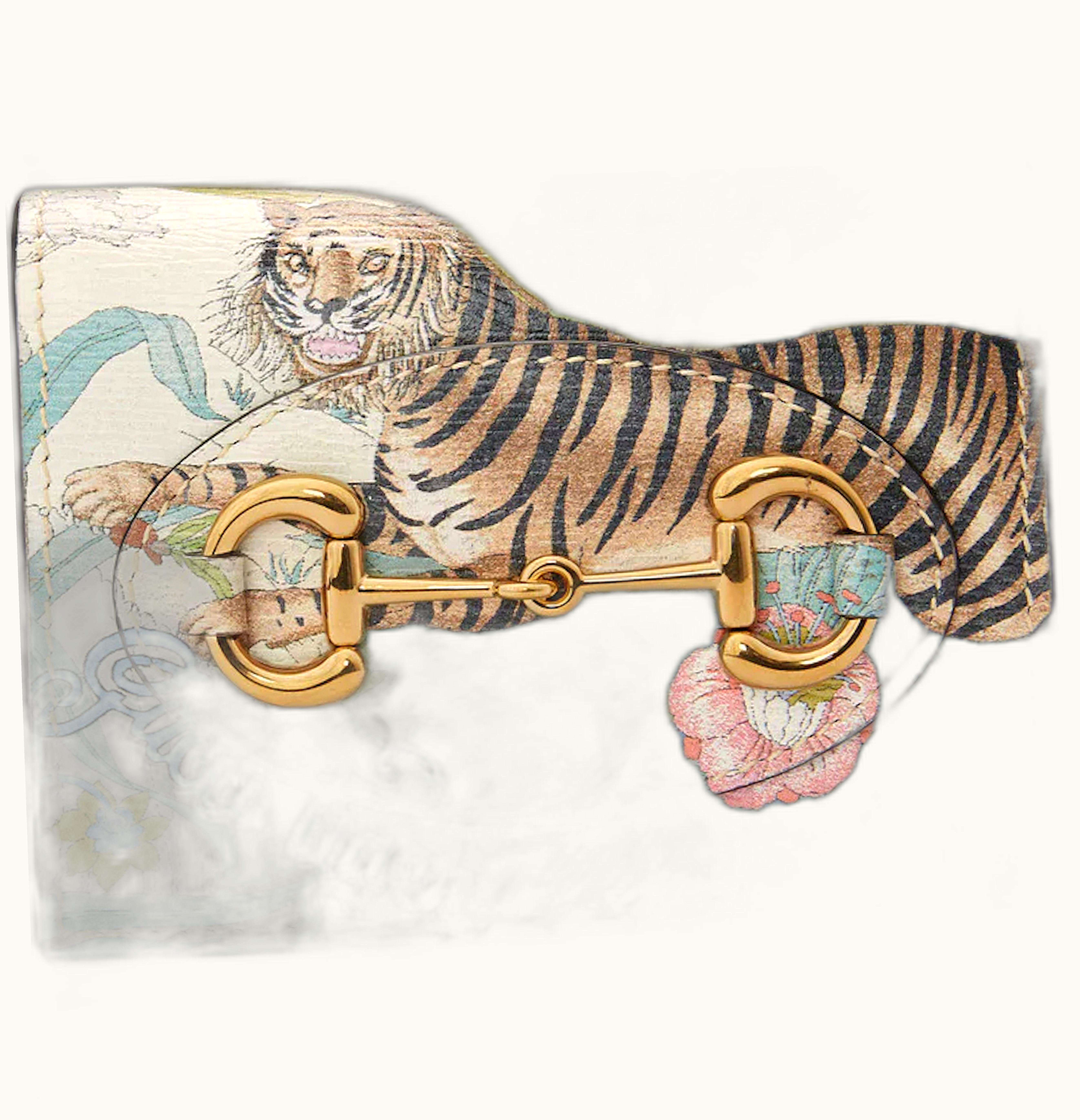 Gucci Gucci Tiger Horsebit 1955 Card Case Off White