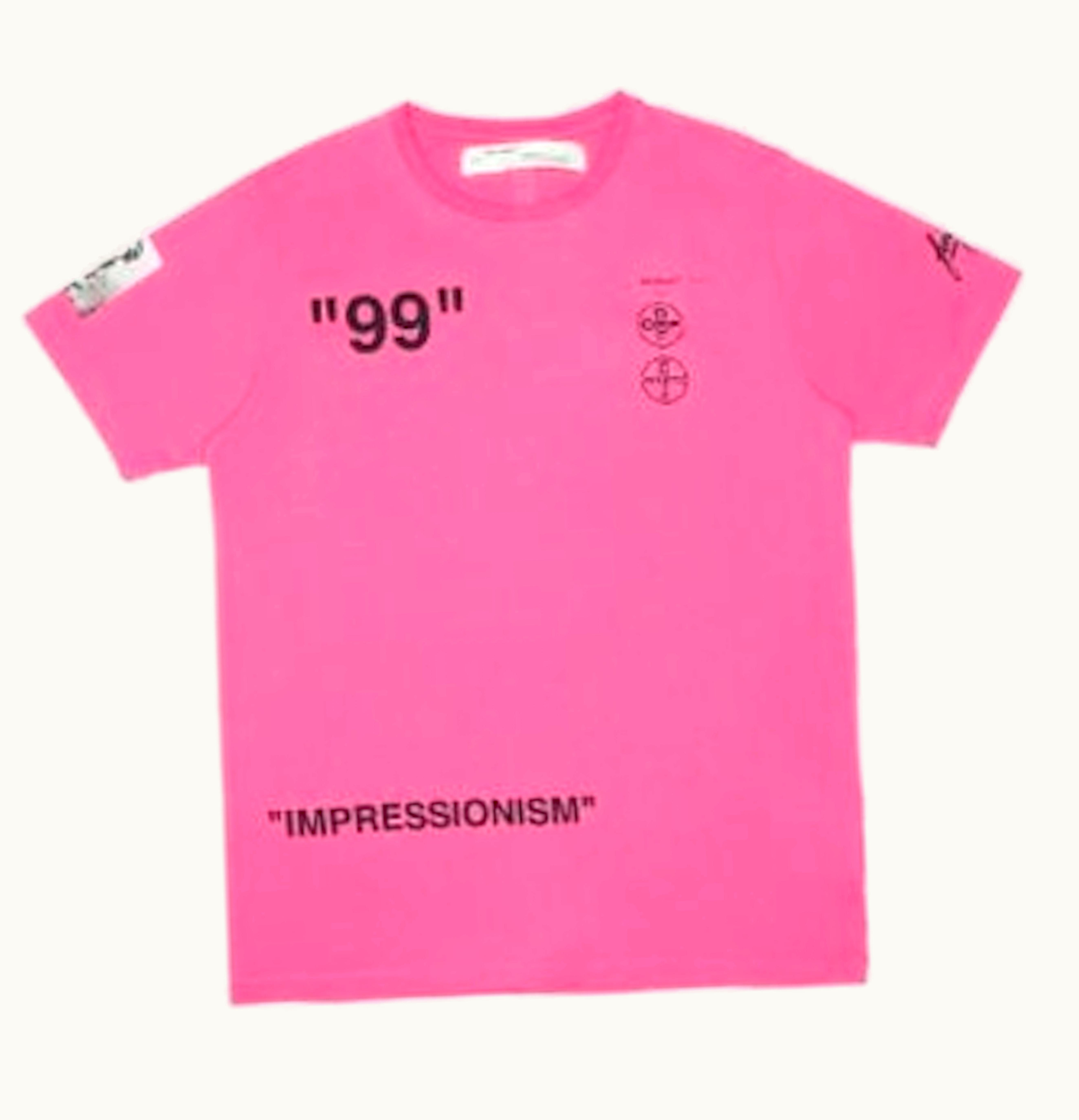 OFF-WHITE OFF WHITE Oversized Boat Print T Shirt Pink Black