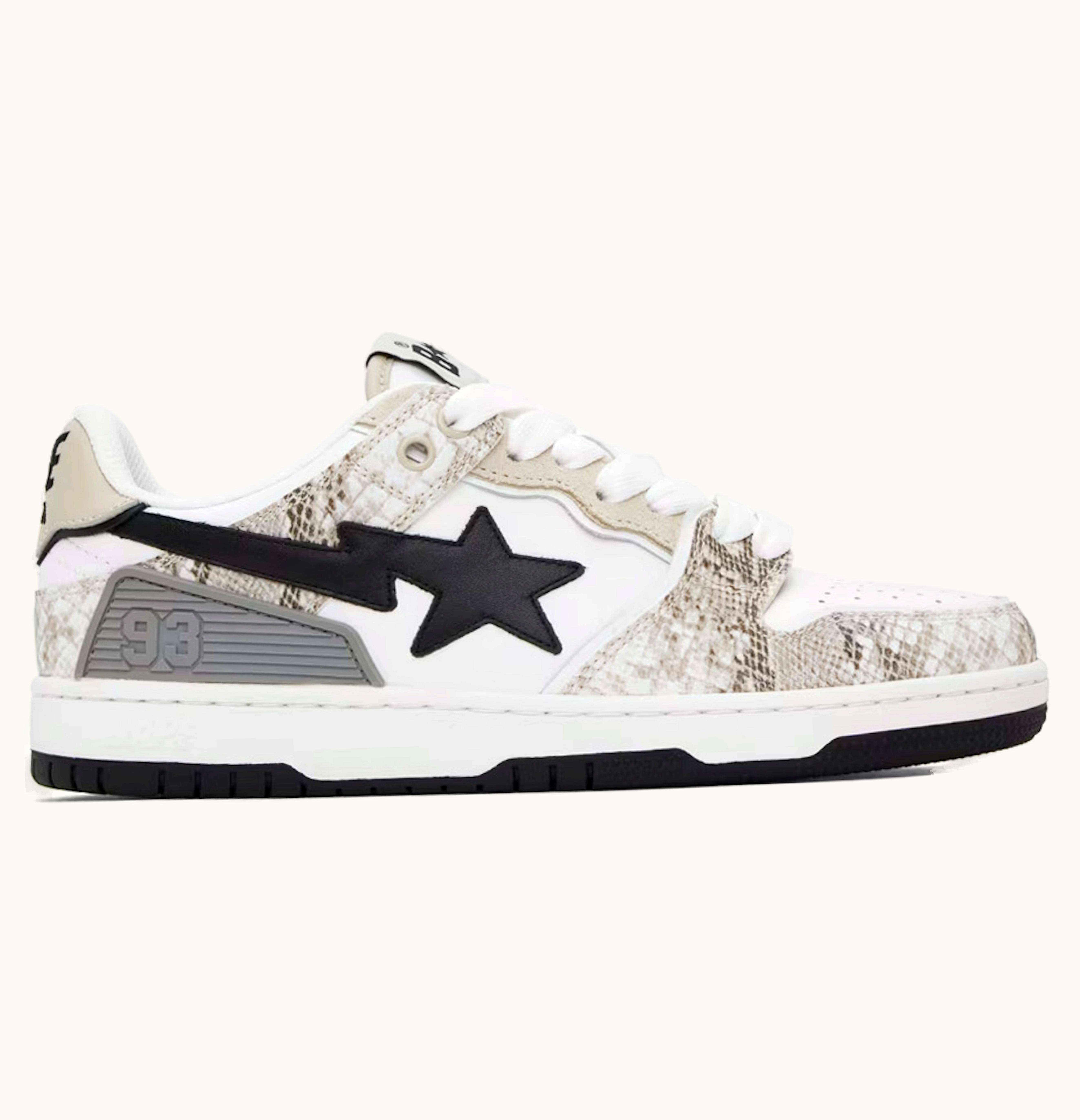 BAPE A Bathing Ape Sk8 Sta 1 Beige Snakeskin