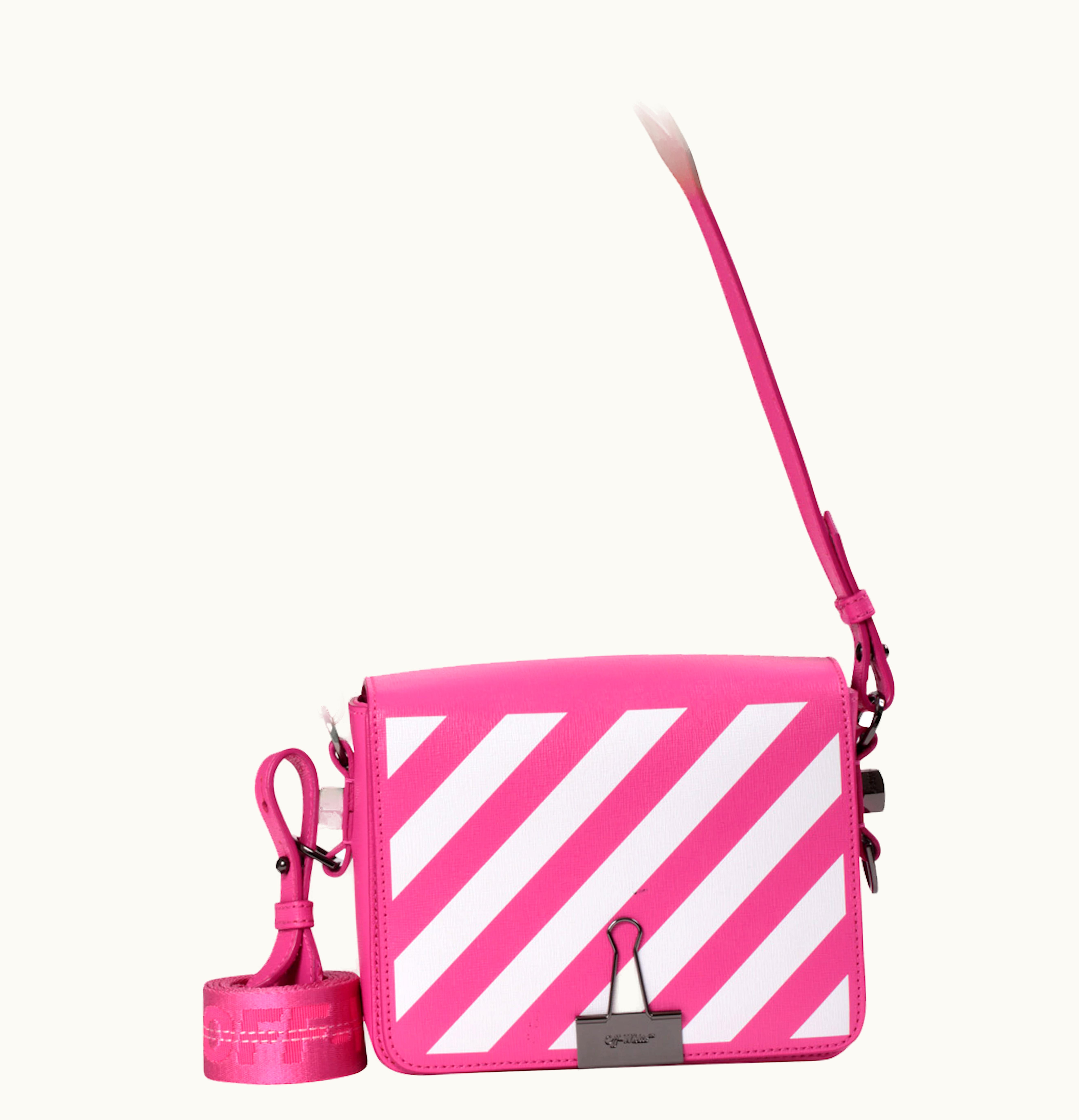 OFF-WHITE OFF WHITE Binder Clip Bag Diag Fuchsia White