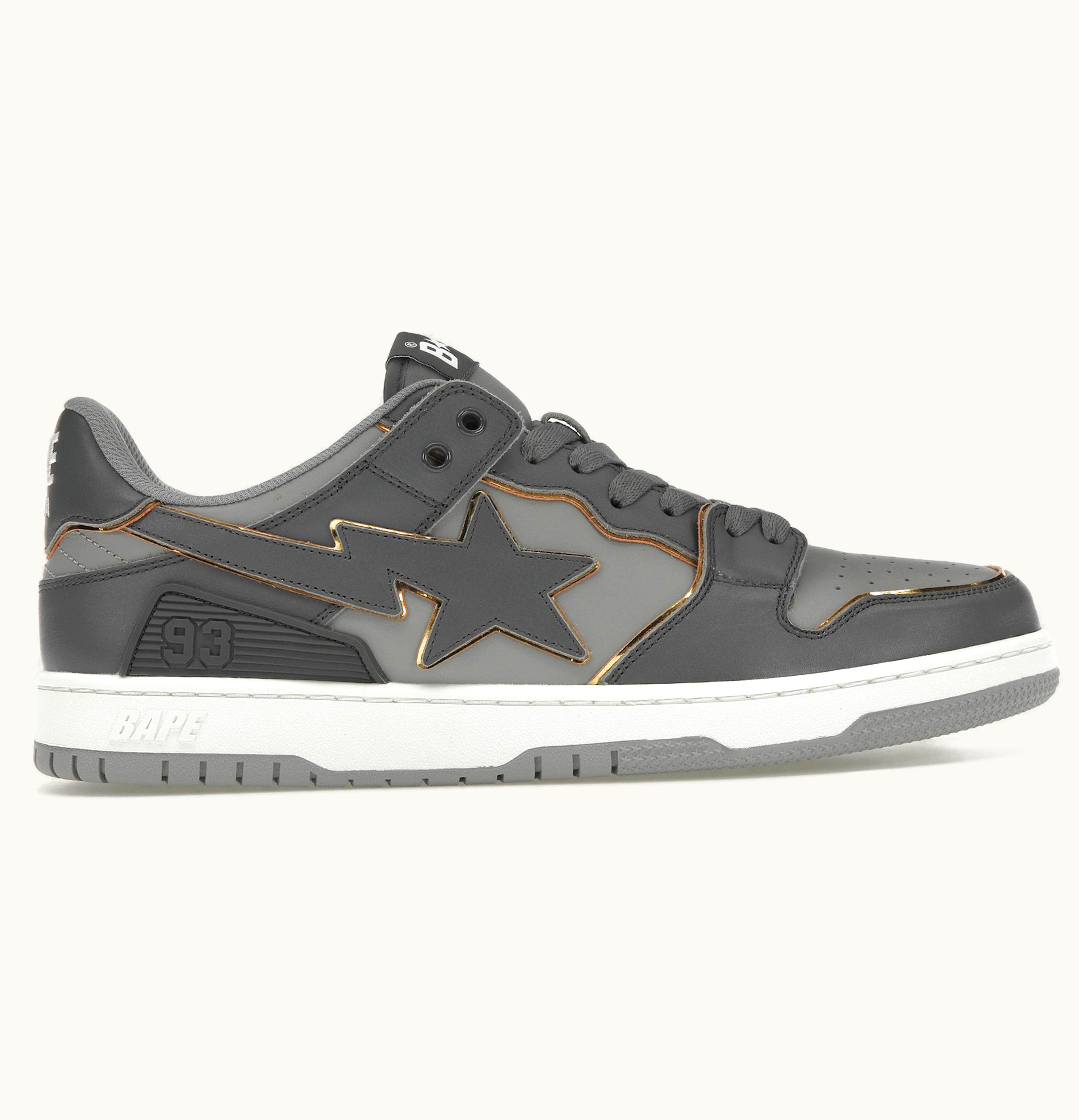 BAPE A Bathing Ape Bape Sk8 Sta Grey Gold White