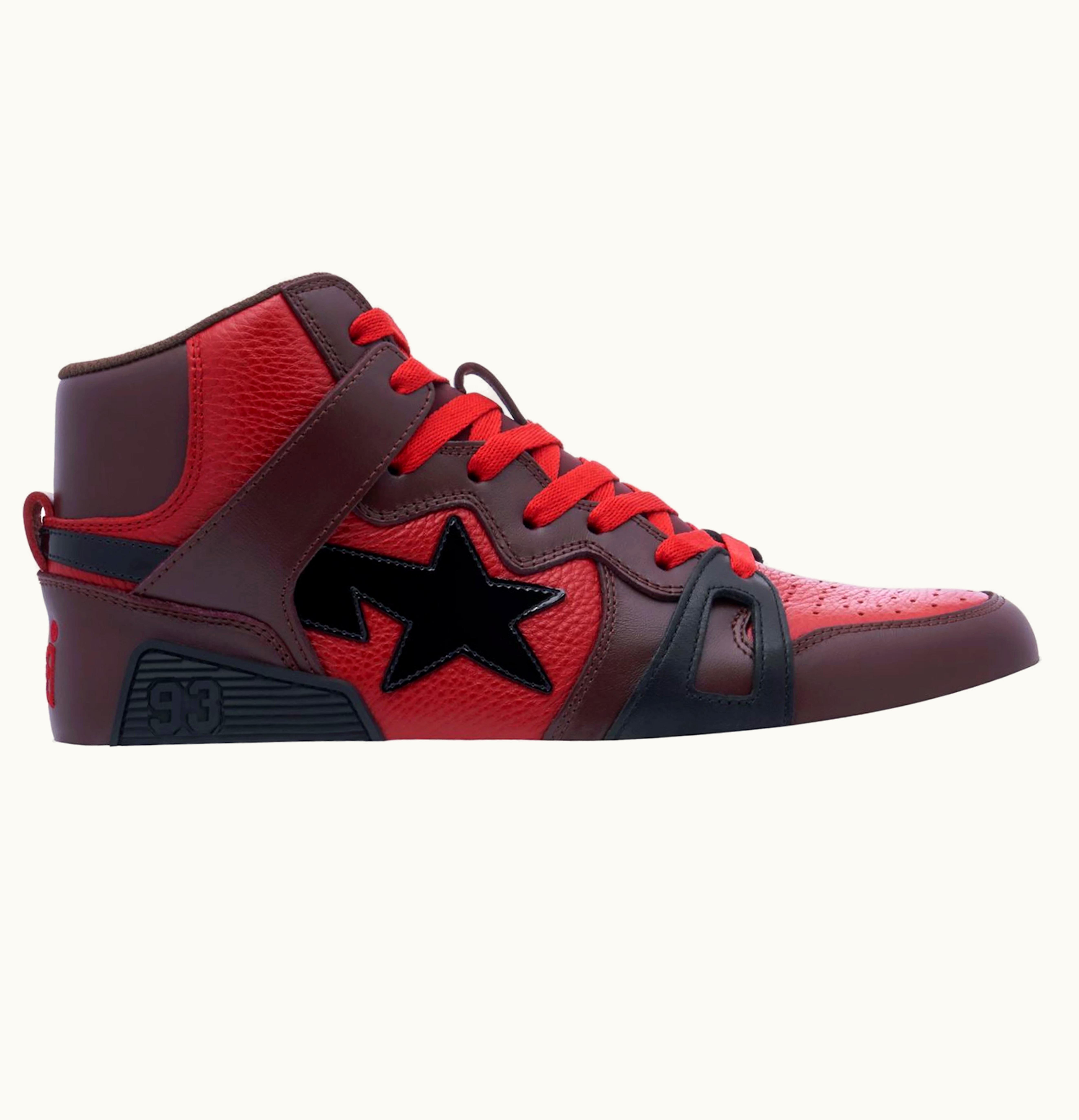 BAPE A Bathing Ape Bape Sta 93 Hi Red Burgundy