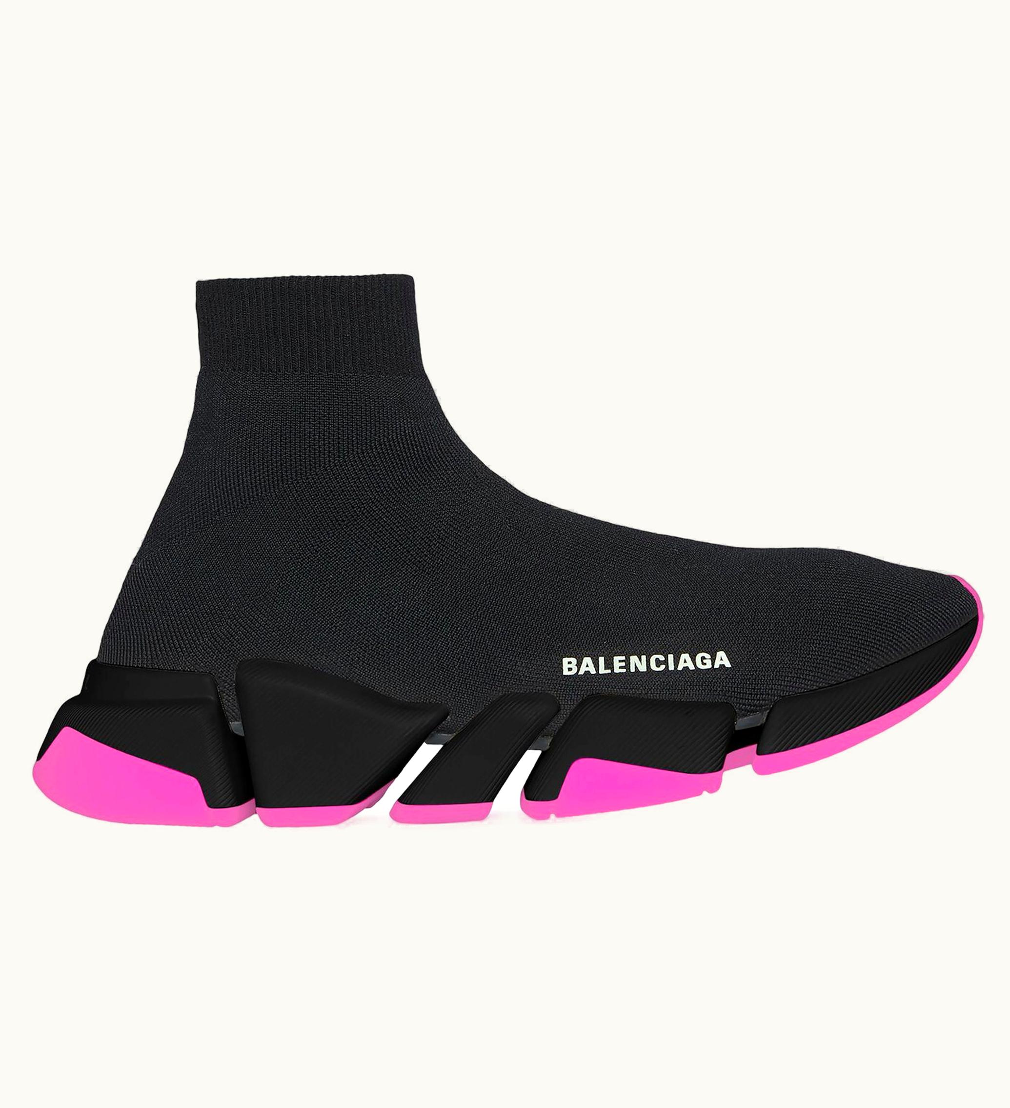 Balenciaga Speed 20 Black Fluo Pink Womens