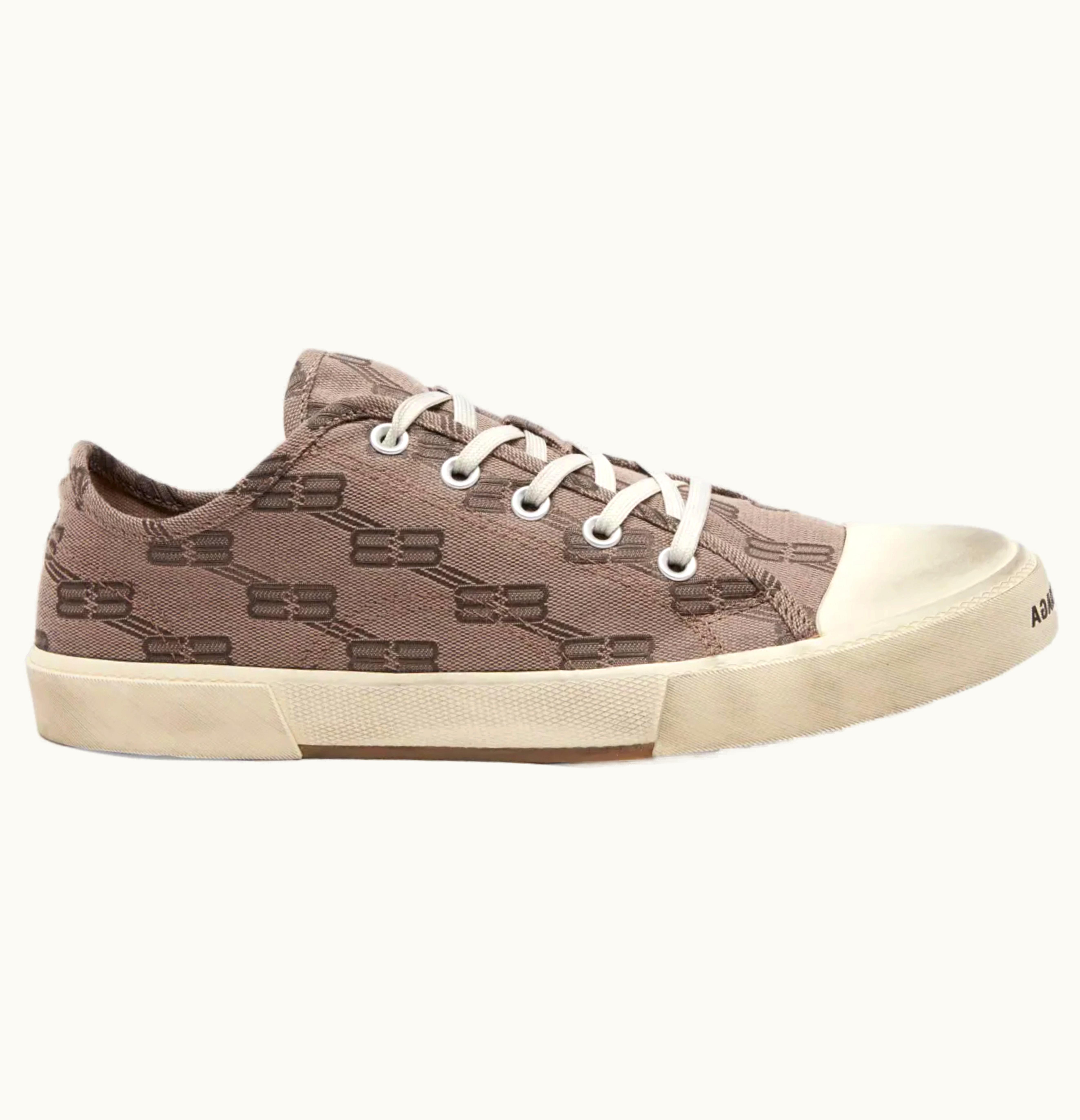 Balenciaga Paris Low BB Monogram Dark Mink Grey