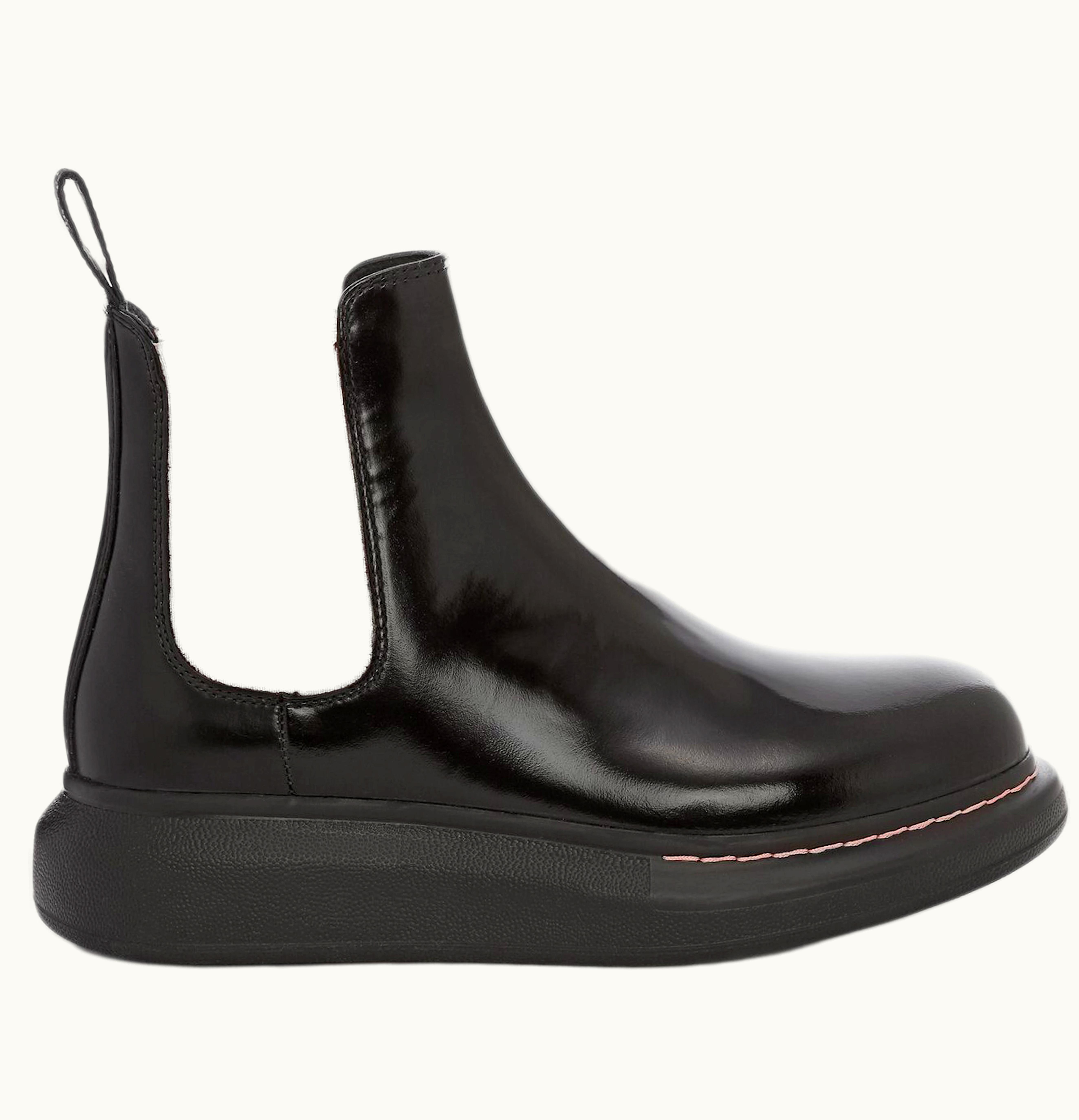 Alexander McQueen Hybrid Chelsea Boot Black Sugar Pink Womens