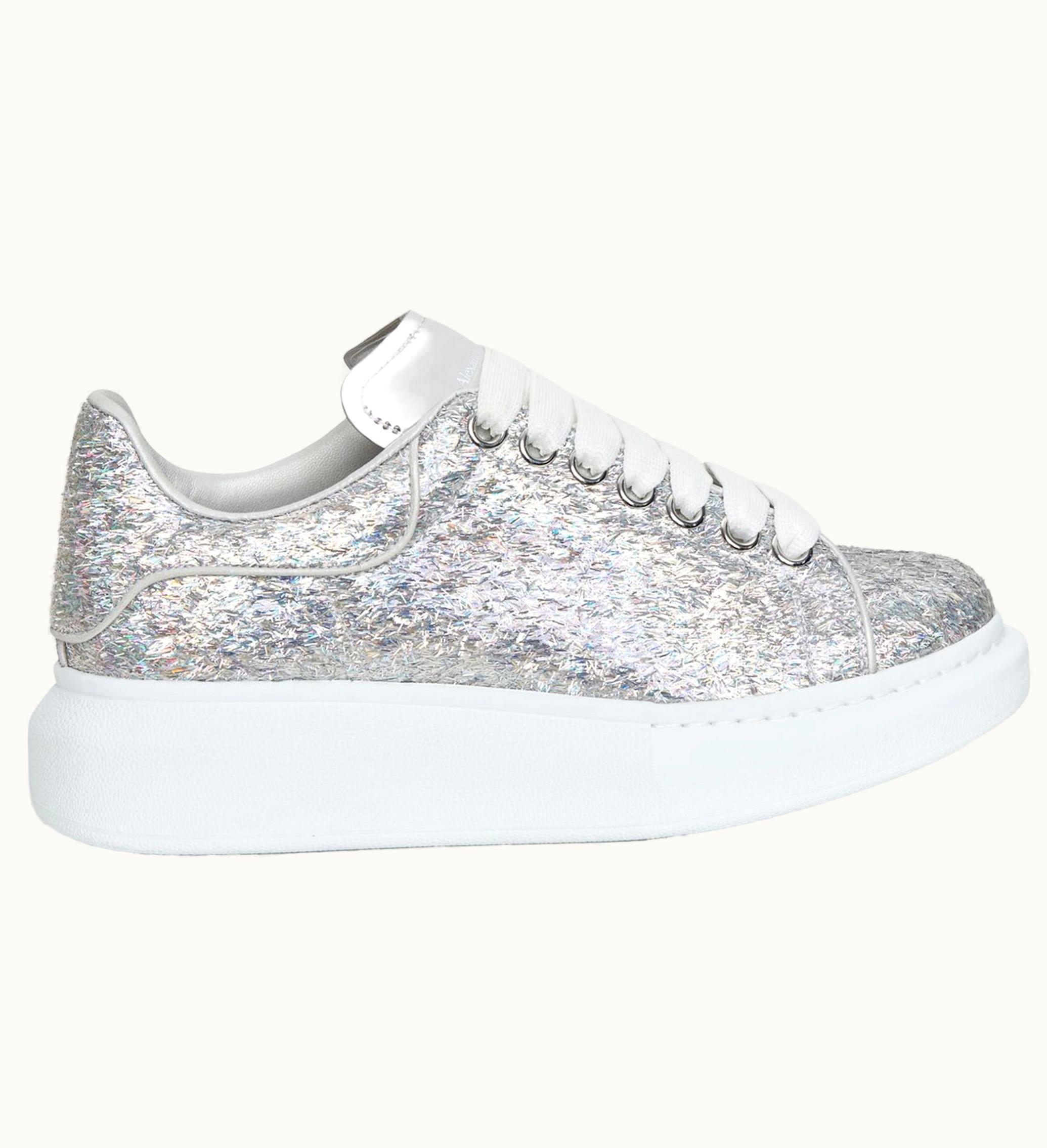 Alexander McQueen Oversized Silver Holographics Glitter Womens