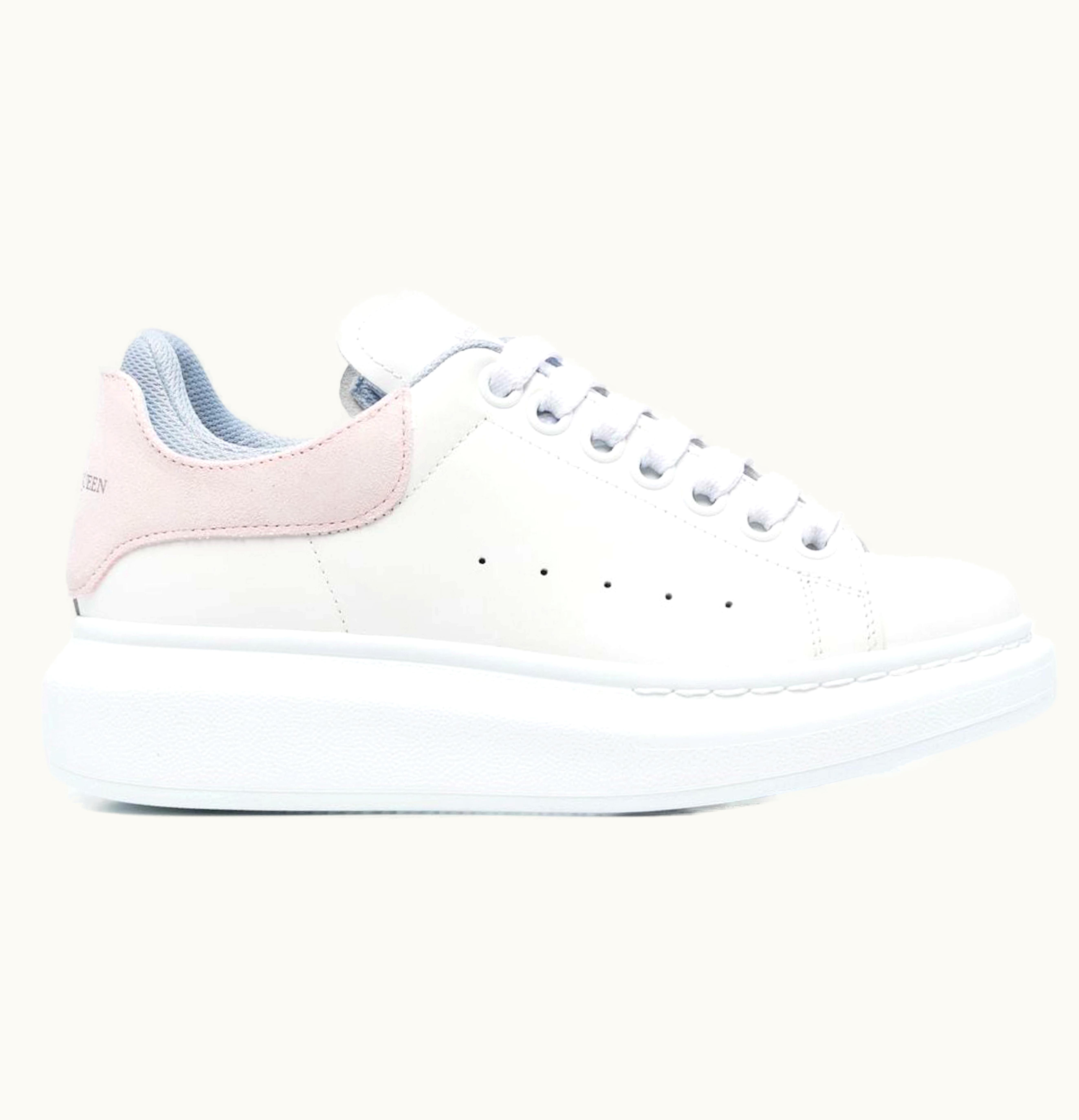 Alexander McQueen Oversized White Denim Light Pink Womens