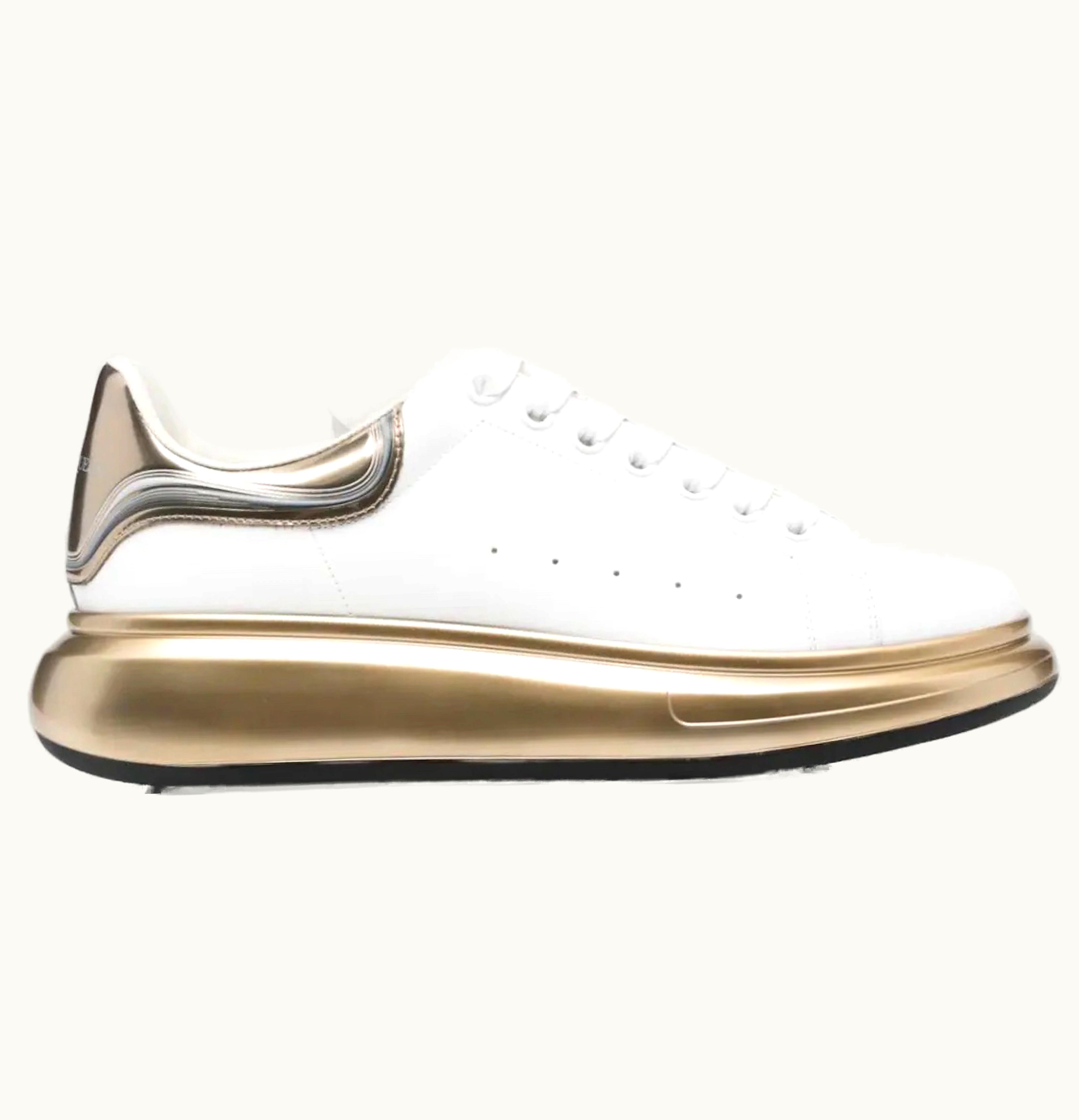 Alexander McQueen Oversized White Metalic Gold