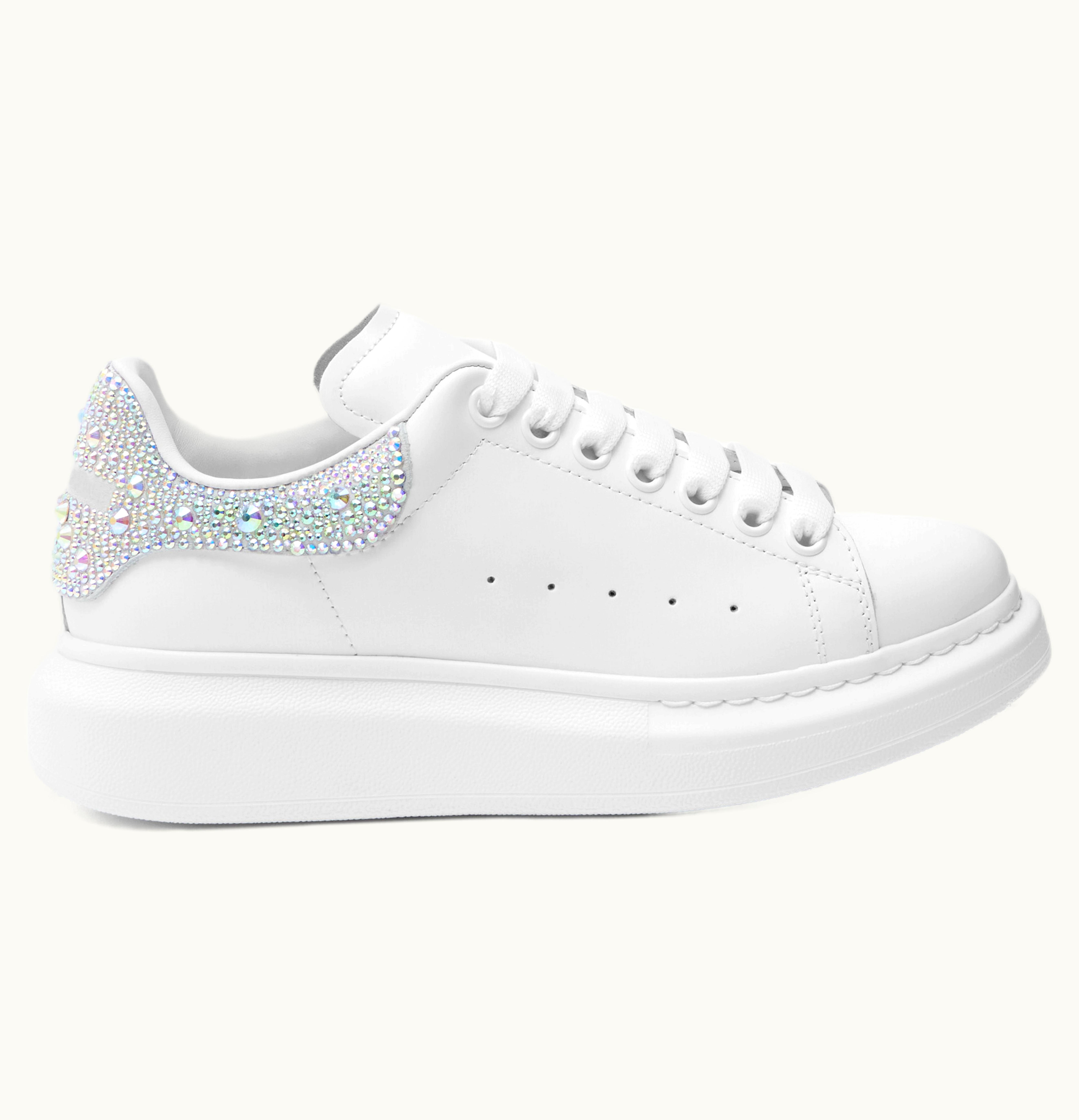 Alexander McQueen Oversized White Crystal W