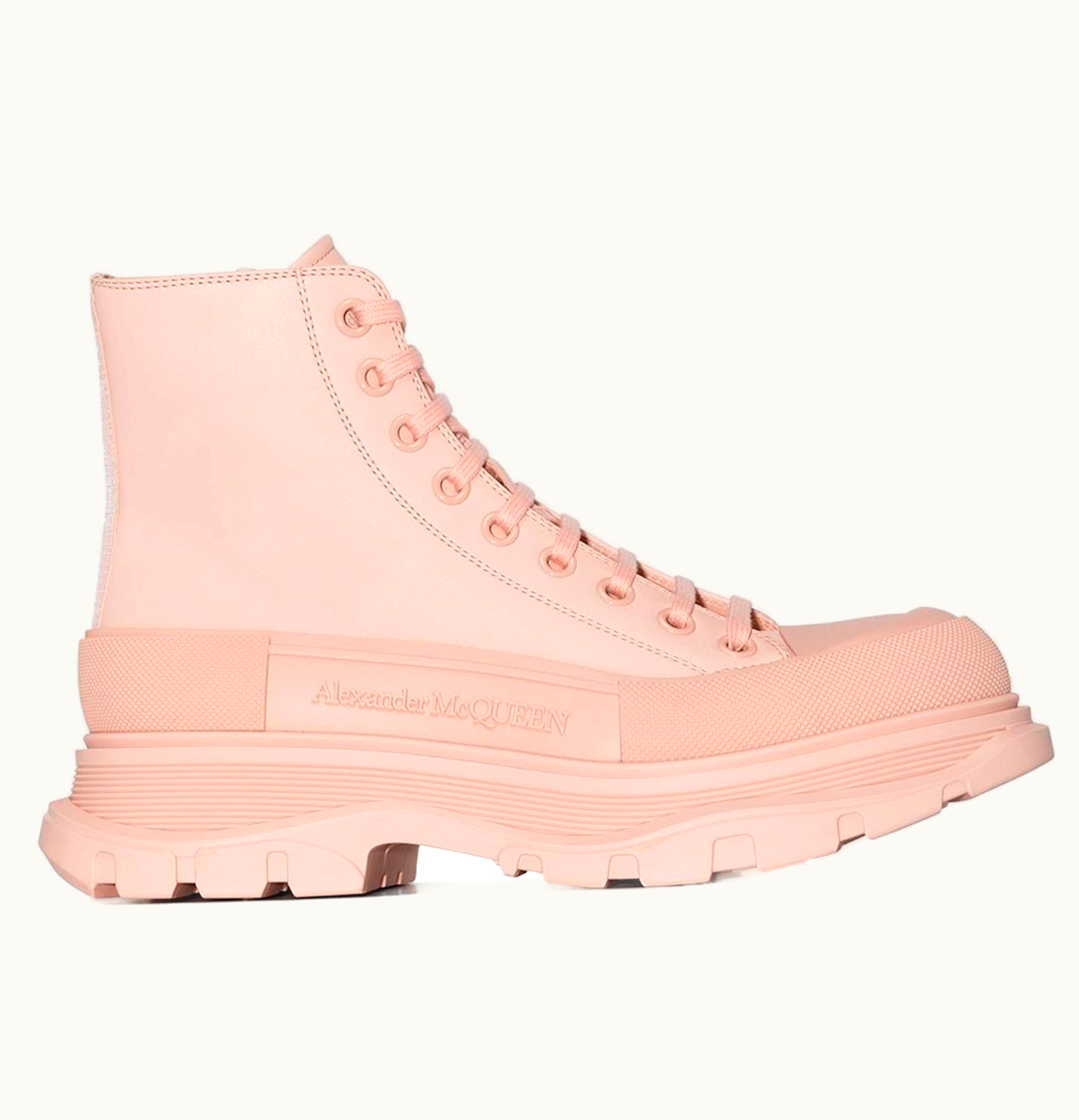 Alexander McQueen Tread Slick Boot Pink Leather W