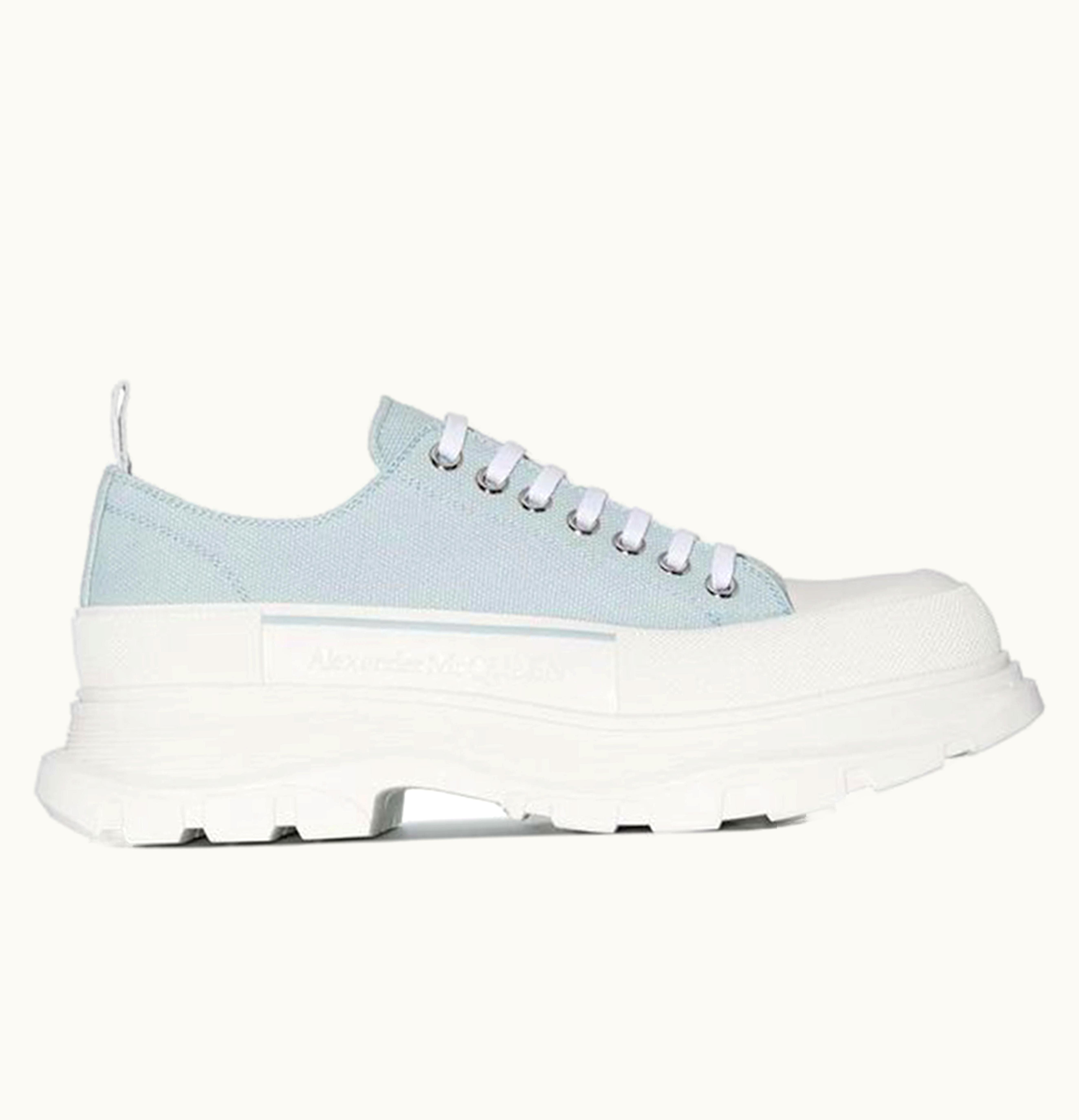 Alexander McQueen Tread Slick Low Lace Up Light Blue White