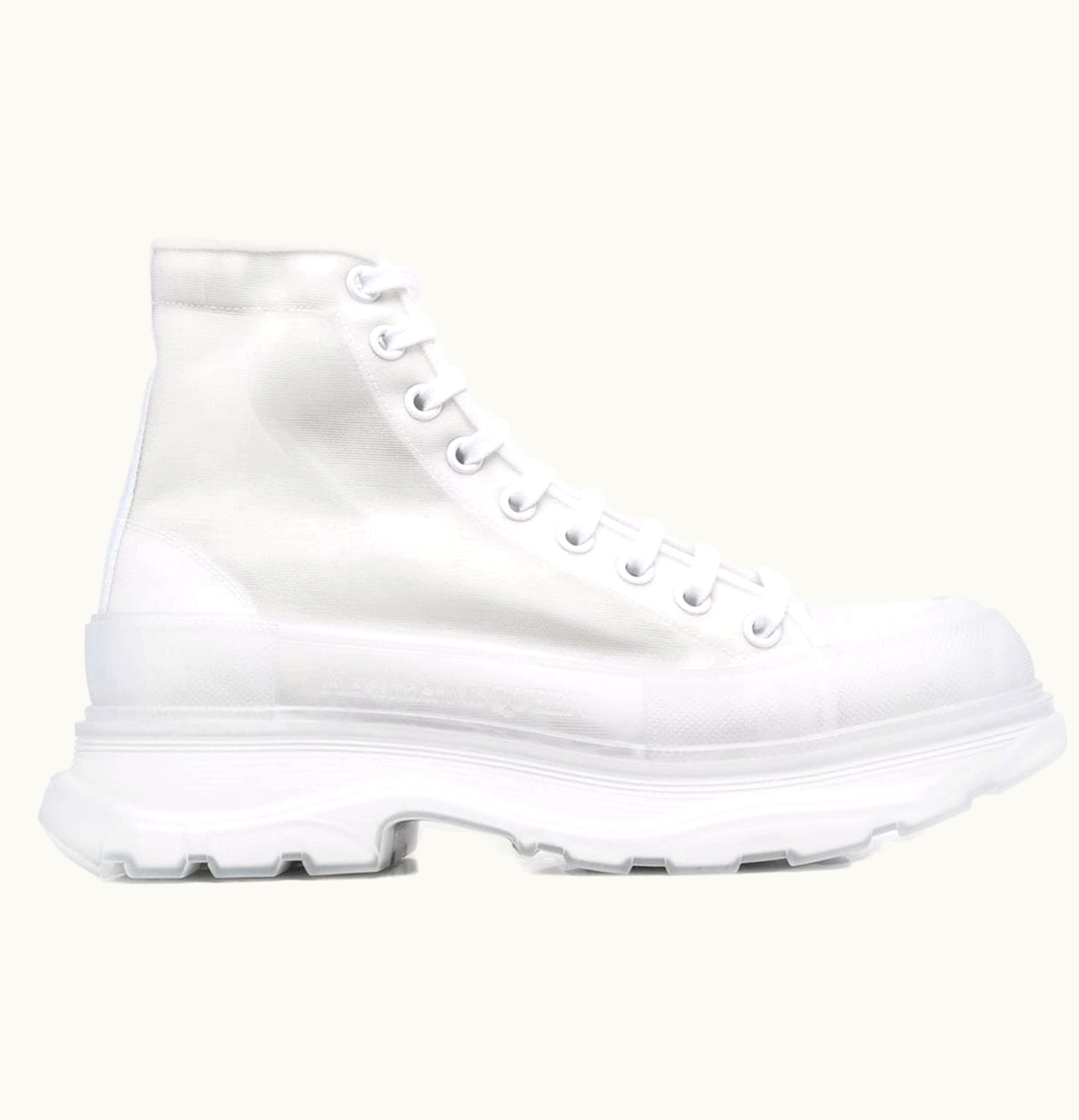 Alexander McQueen Tread Slick Boot White White Clear Sole