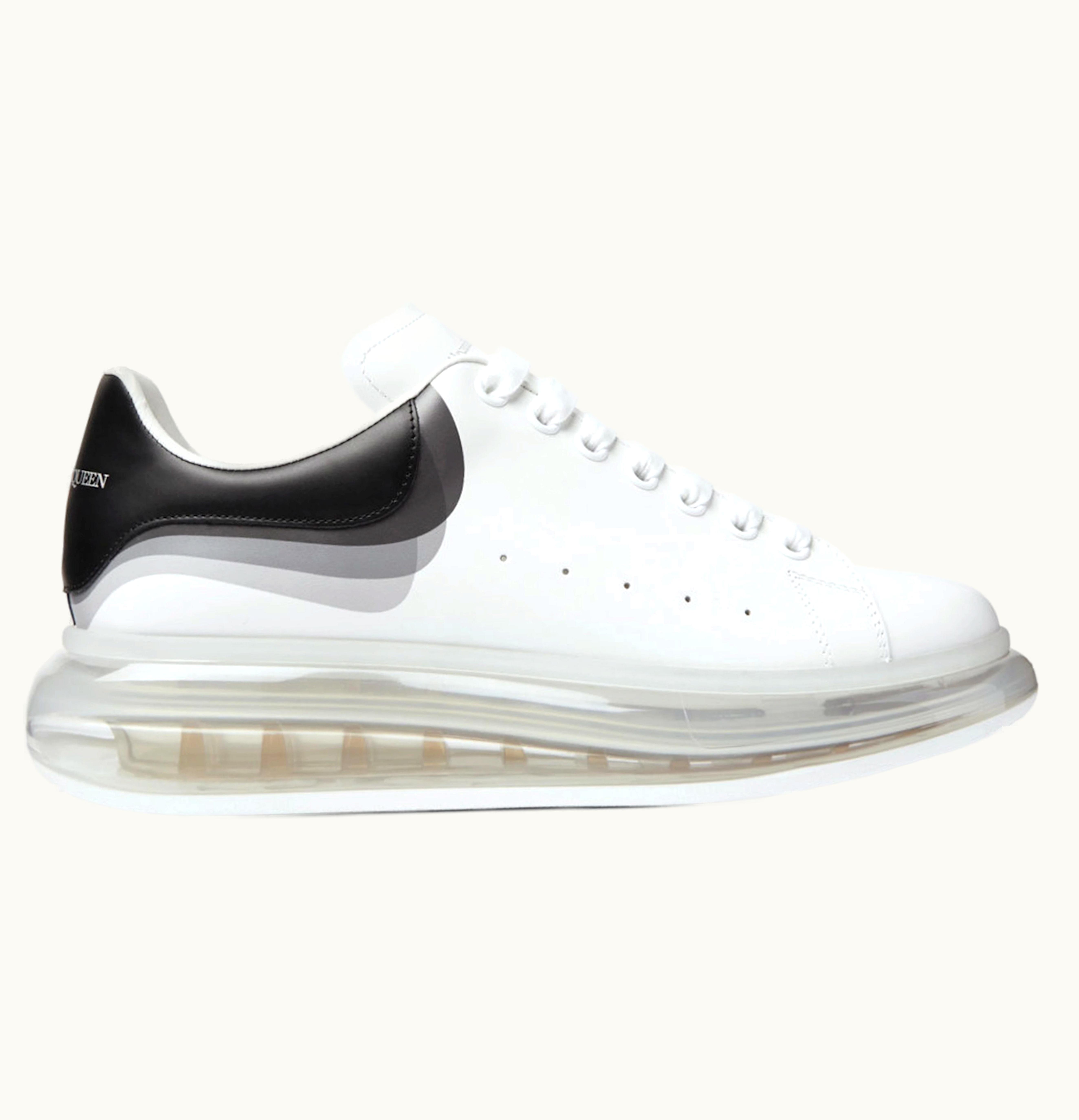 Alexander McQueen Oversized Clear Sole 3D Print White Black